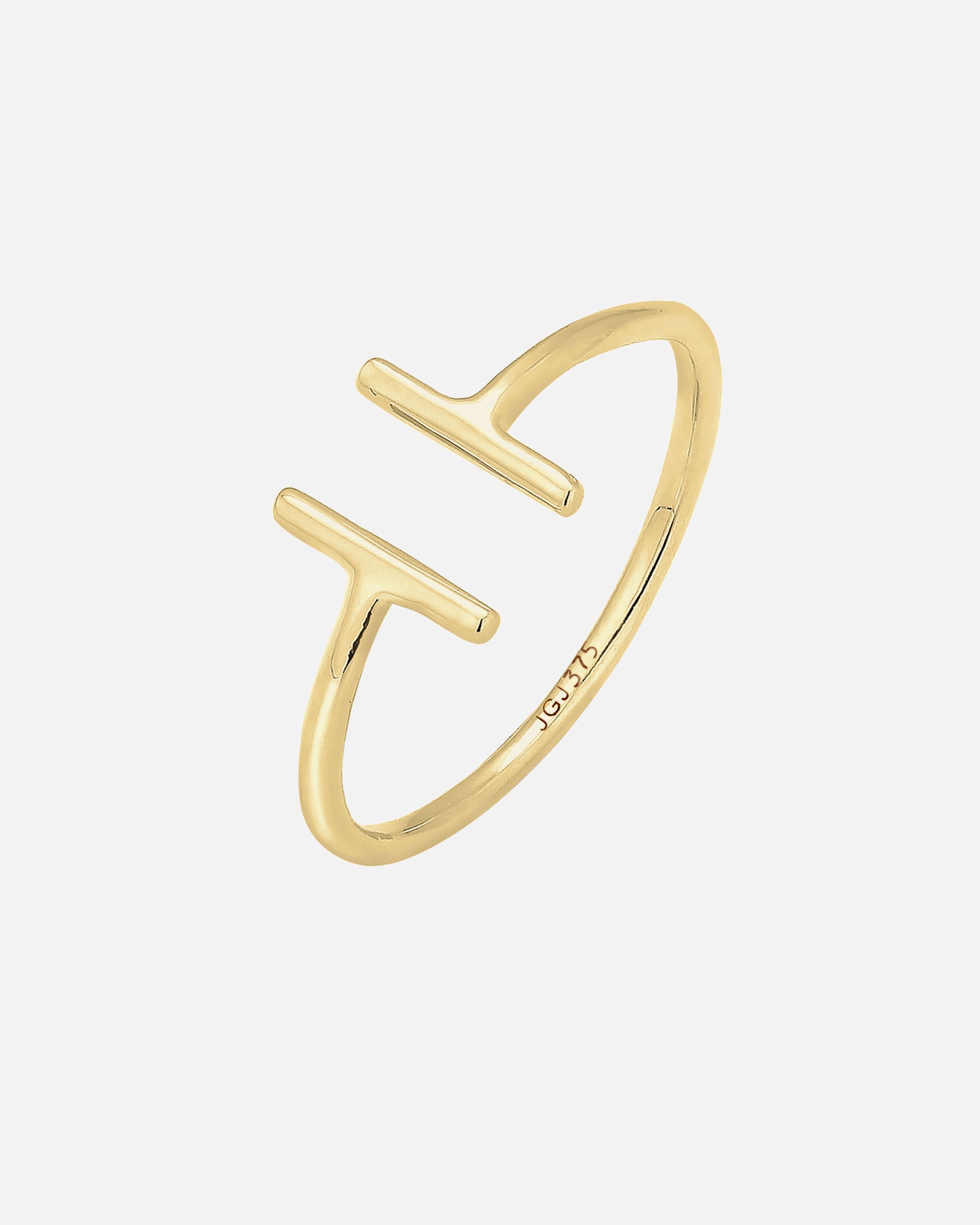 Ring für Weiblich Elli PREMIUM Geo Trend Look Statement Offen 375 Gelbgold 54