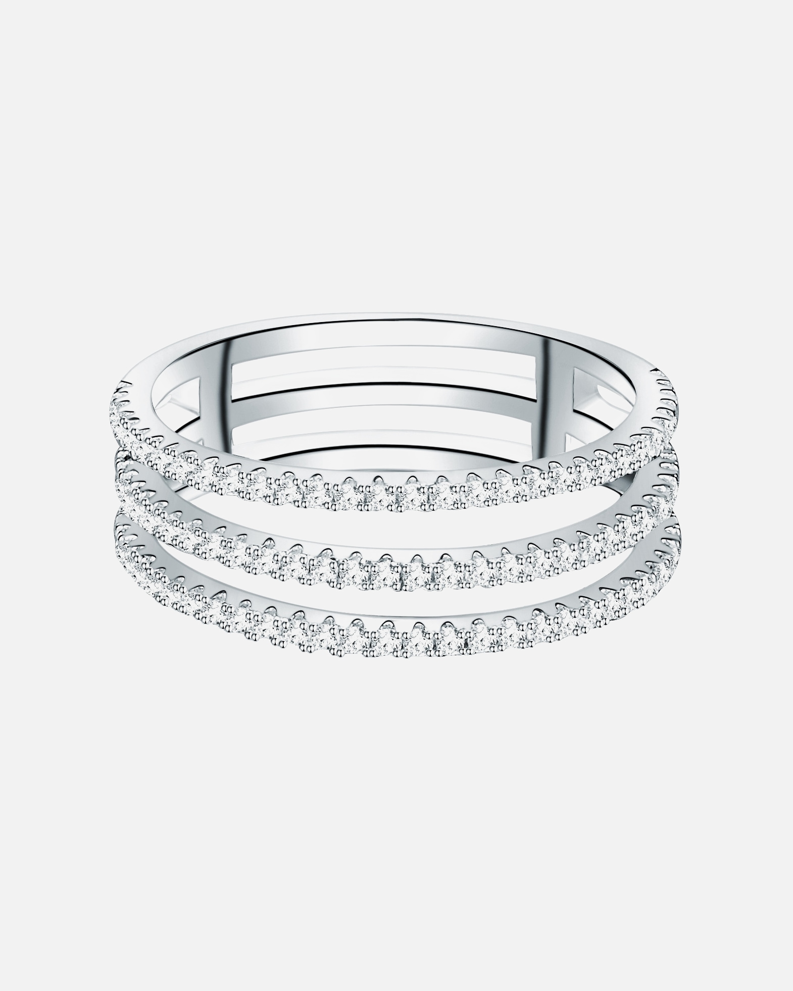 Ring für Weiblich Trilani Ring aus Sterling Silber in silber mit Zirkonia 58