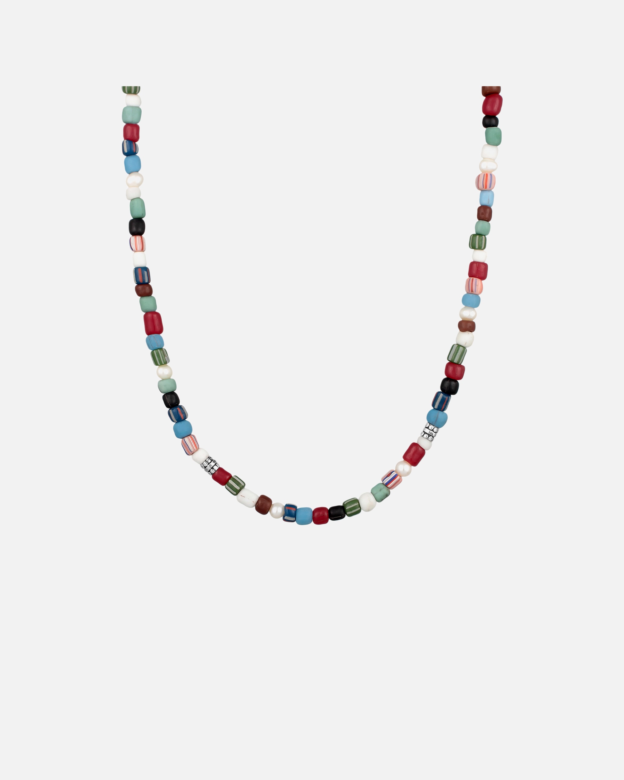 Halskette für Männlich KUZZOI Glas Beads Bunt Süßwasserzuchtperlen 925 Silber 1 Stück