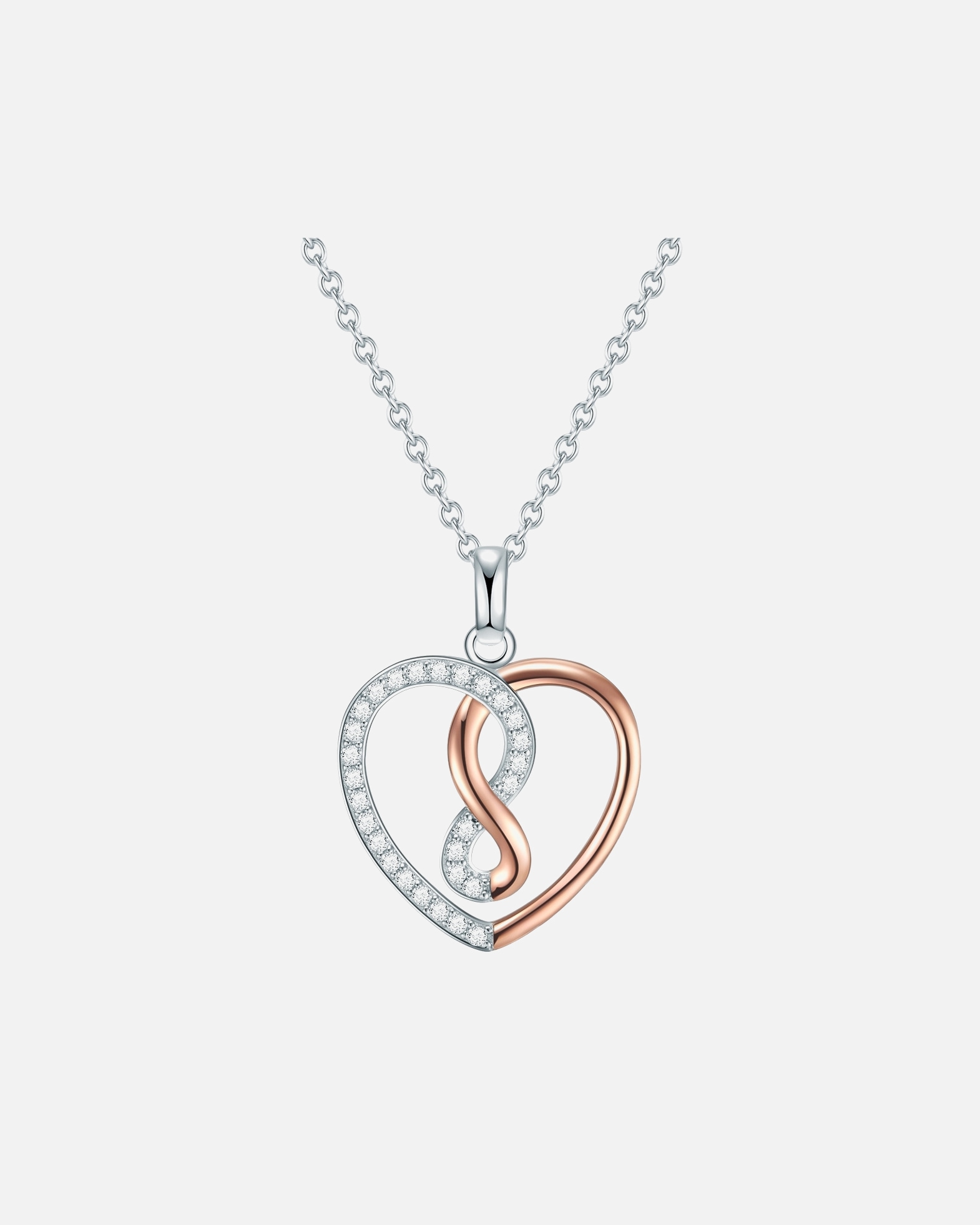 Halskette für Weiblich Rafaela Donata Halskette Herz Sterling Silber Zirkonia in Silber/Roségold 1 Stück