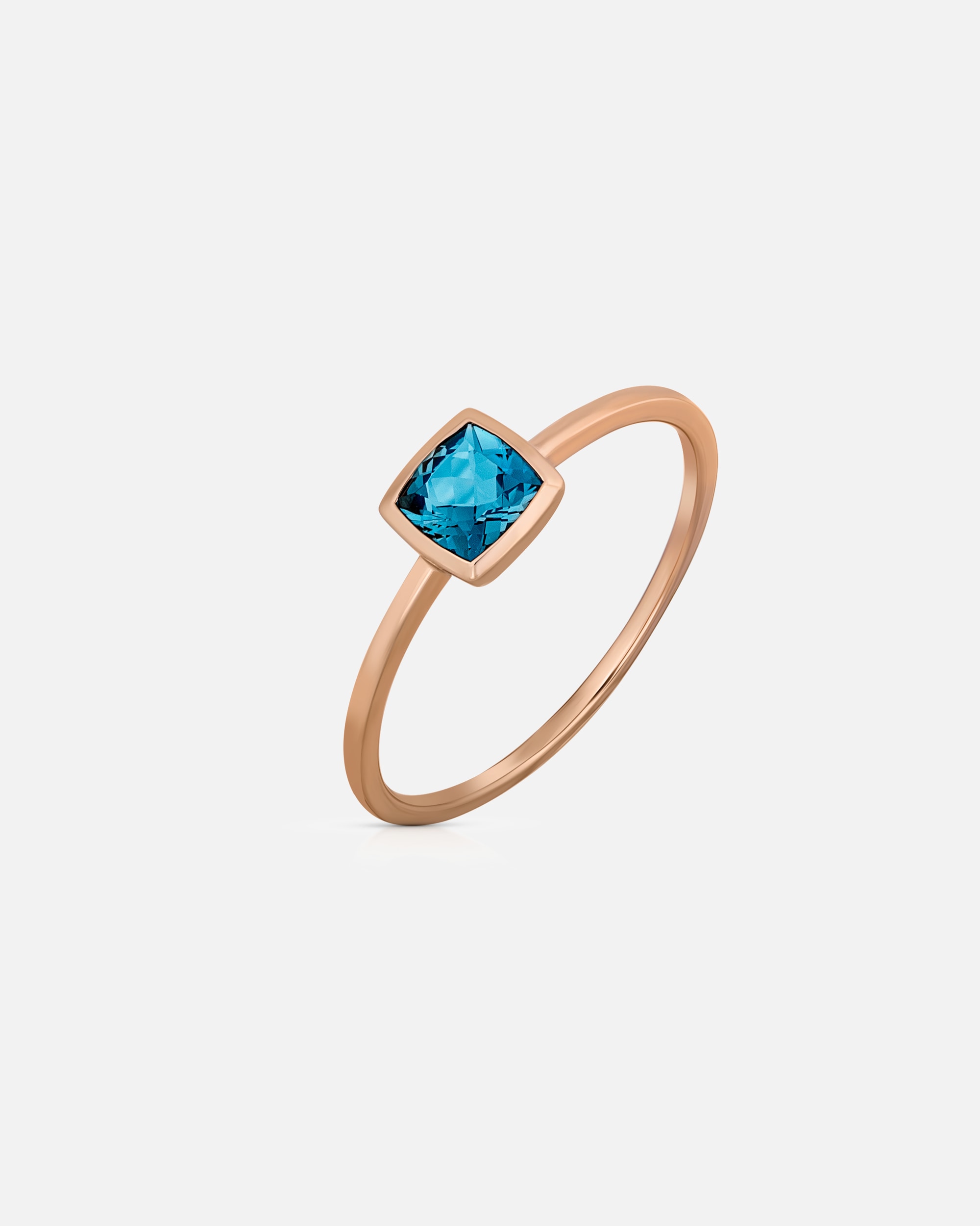 Ring für Weiblich Orolino Ring 585/- Gold Blautopas beh. blau 052 (16,6)