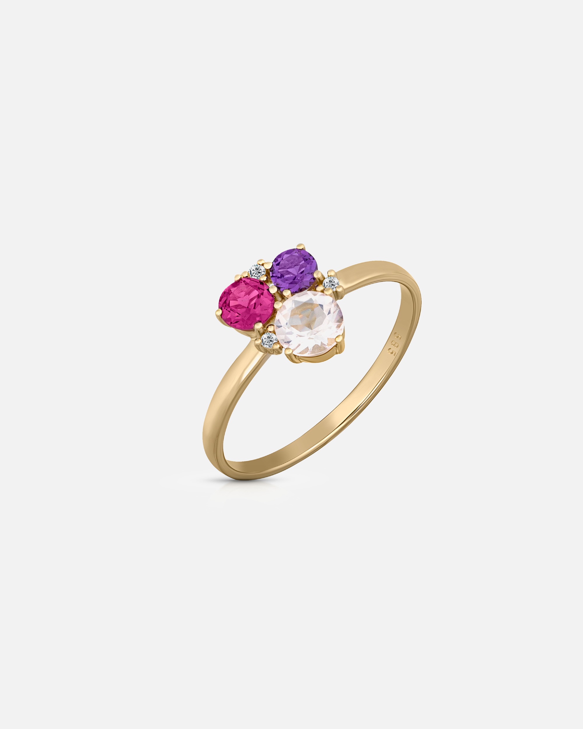 Ring für Weiblich Orolino Ring 585/- Gold Rosaquartz rosa 060 (19,1)