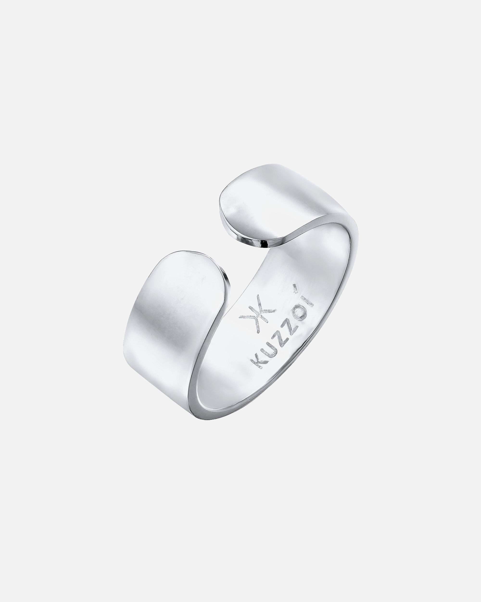 Ring für Männlich KUZZOI Bandring Klares Design Offen 925 Silber 1 Stück