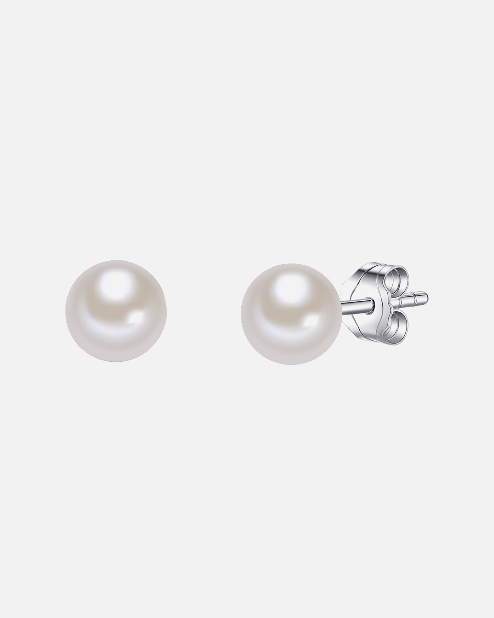 Ohrringe für Weiblich Valero Pearls Perlen-Ohrstecker Sterling Silber Süßwasser-Zuchtperle in Silber 1 Stück