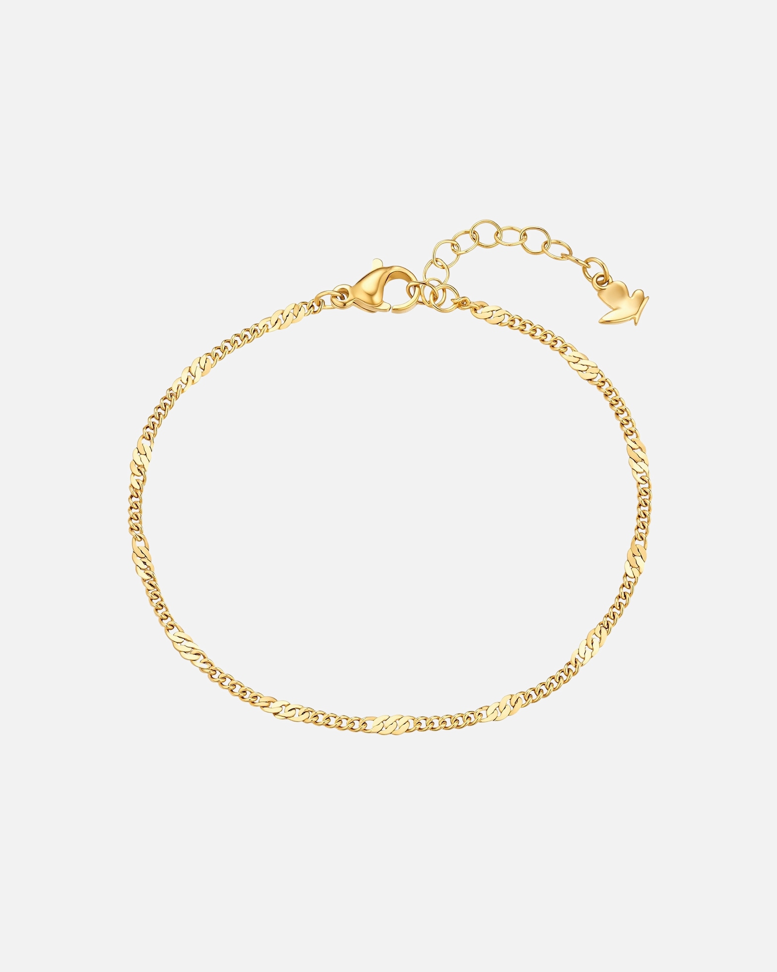 Armband für Weiblich Armband aus Edelstahl in Gelbgold 17,0 cm Basislänge + 3,0 cm Verlängerung