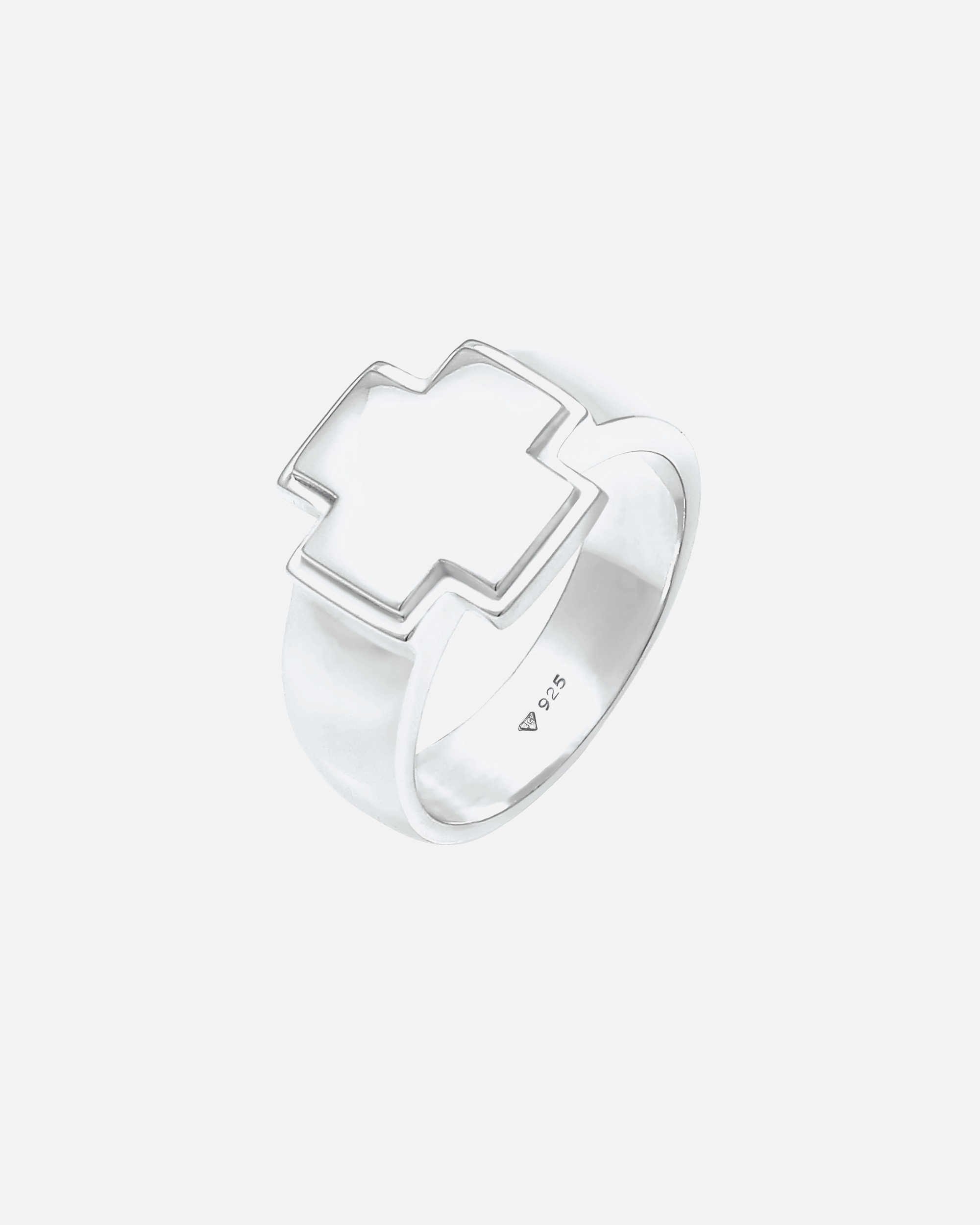 Ring für Männlich KUZZOI Herren Siegelring Bandring Kreuz 925 Silber 62
