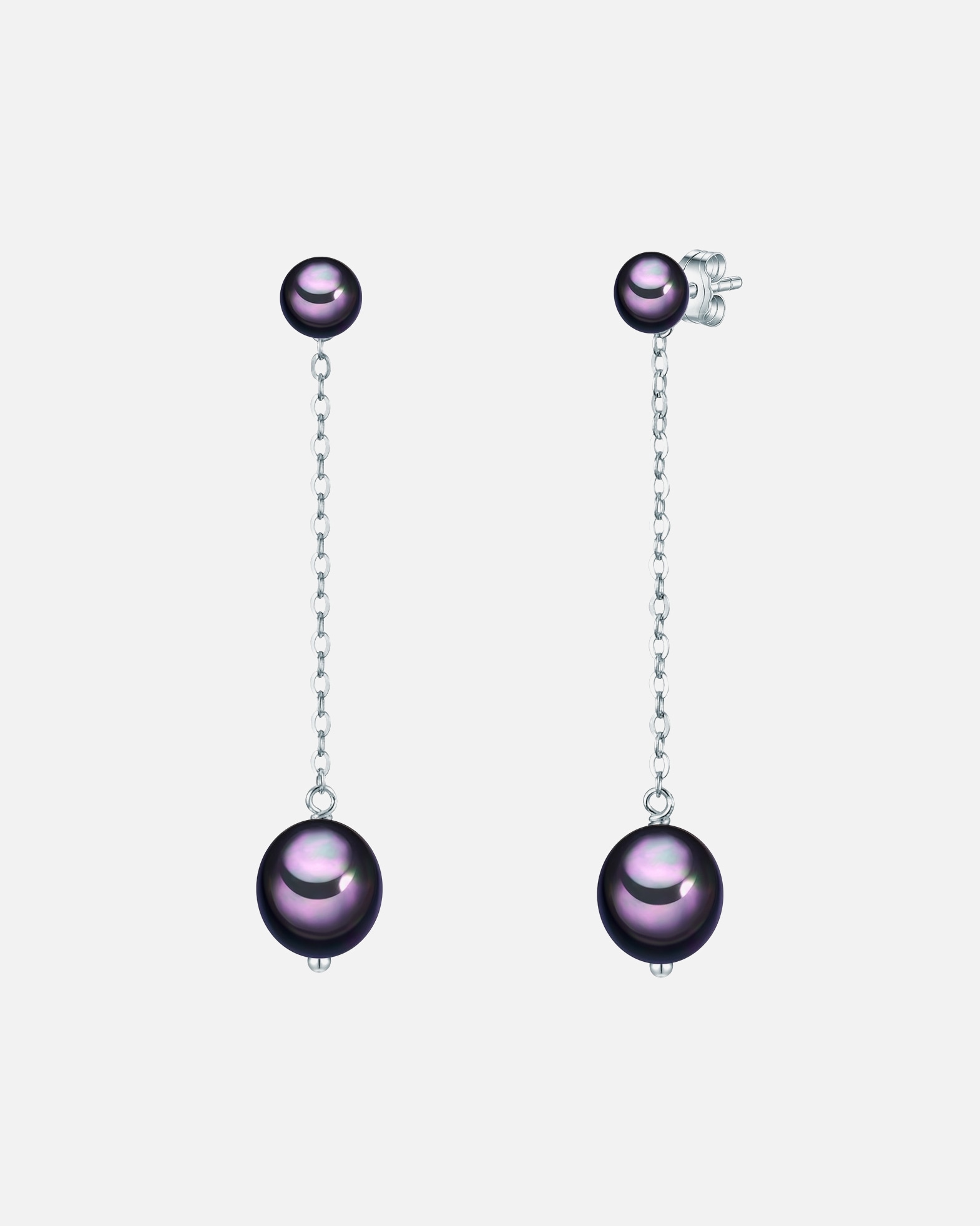 Ohrringe für Weiblich Valero Pearls Perlen-Ohrstecker Sterling Silber Süßwasser-Zuchtperle in Silber 1 Stück