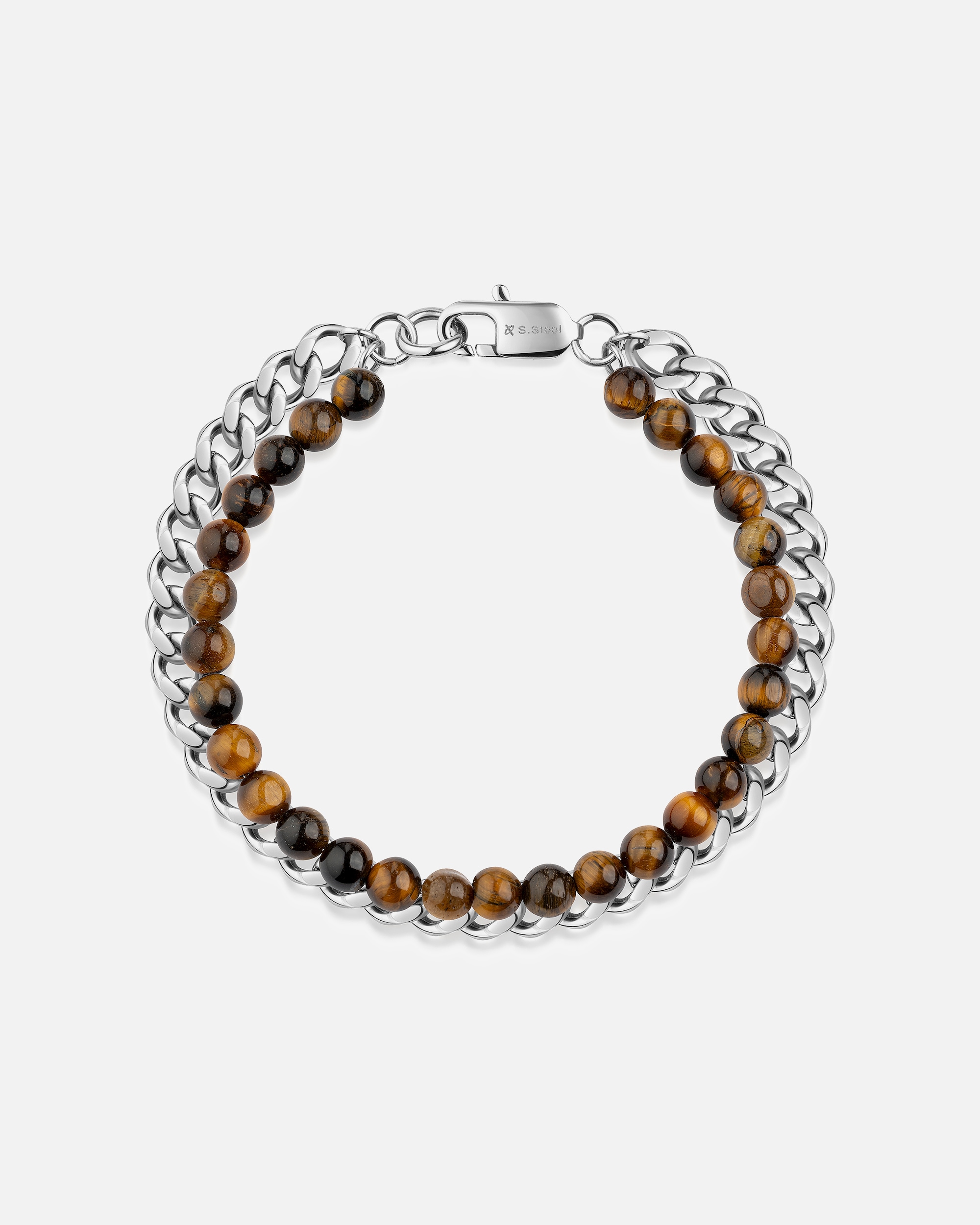 Armband für Männlich Zeeme Armband Edelstahl Tigerauge mehrfarbig