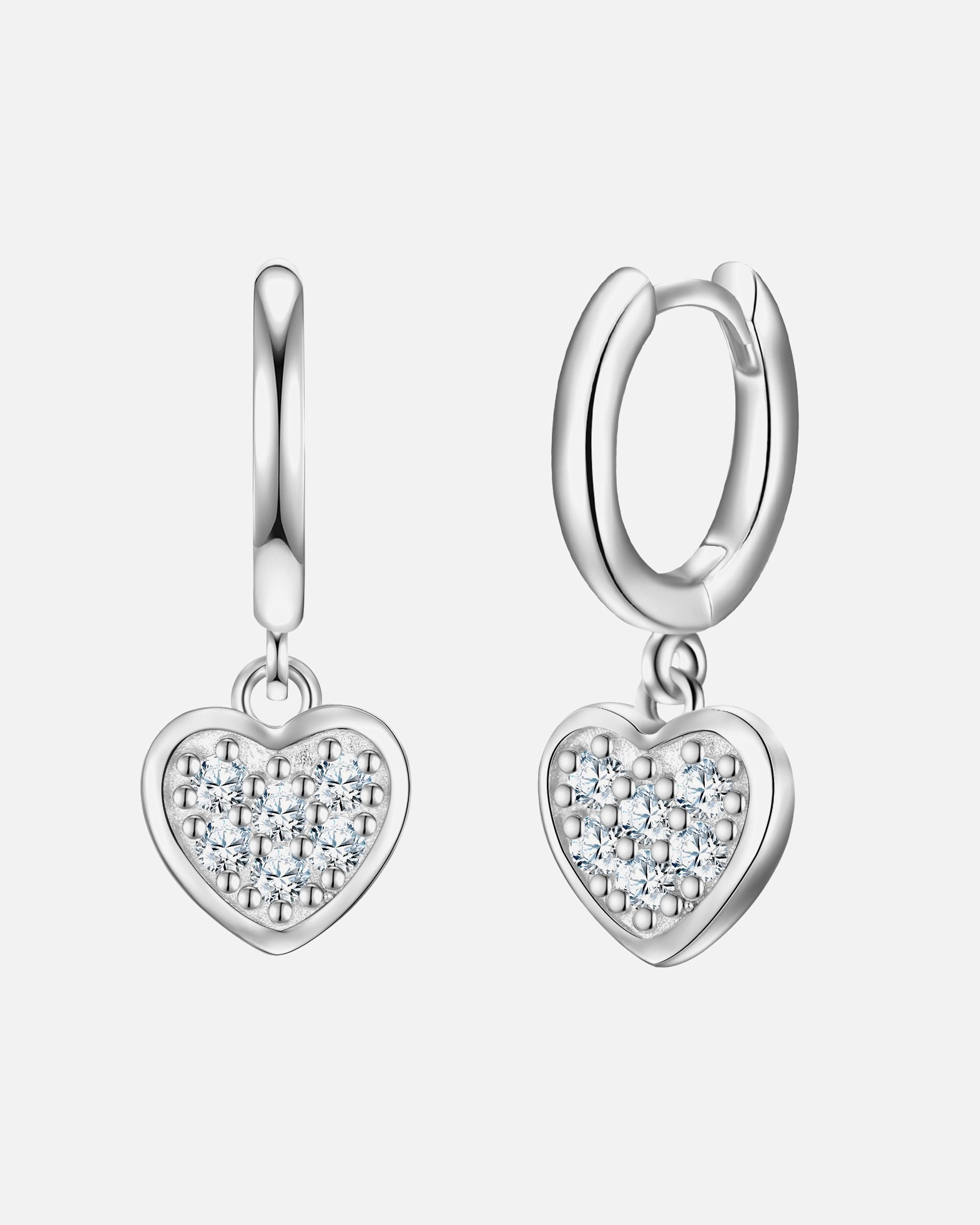 Creolen für Weiblich Glanzstücke München Creolen Herz aus Sterling Silber in Silber mit Zirkonia 1 Stück