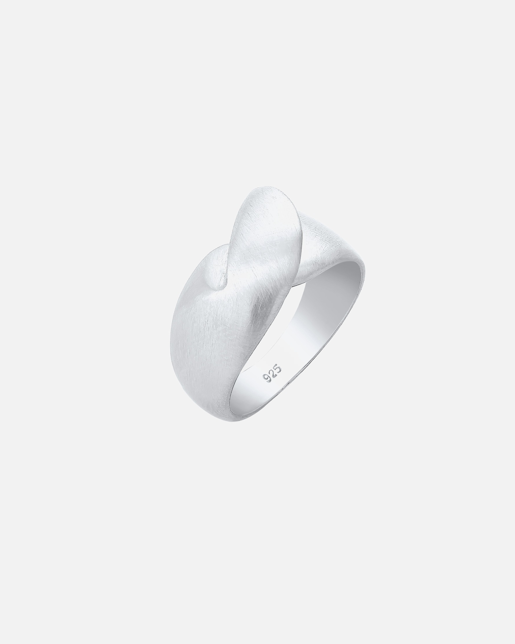 Ring für Weiblich Elli Bandring Wellen Organic Geo Matt Knoten 925 Silber 56