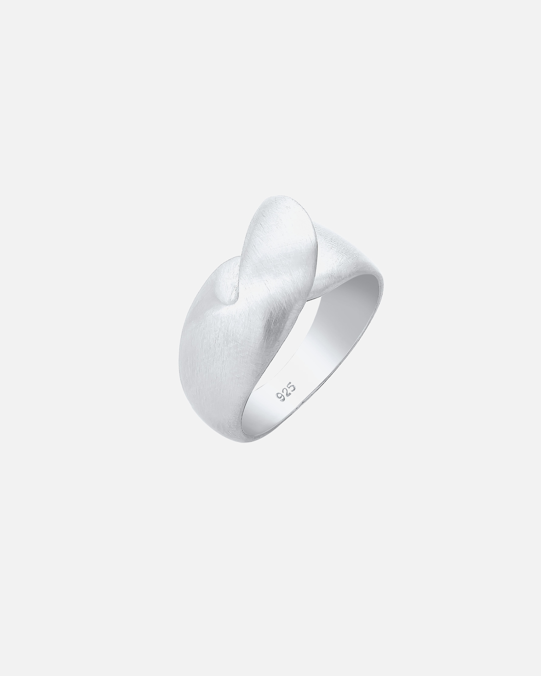 Ring für Weiblich Elli Bandring Wellen Organic Geo Matt Knoten 925 Silber 52