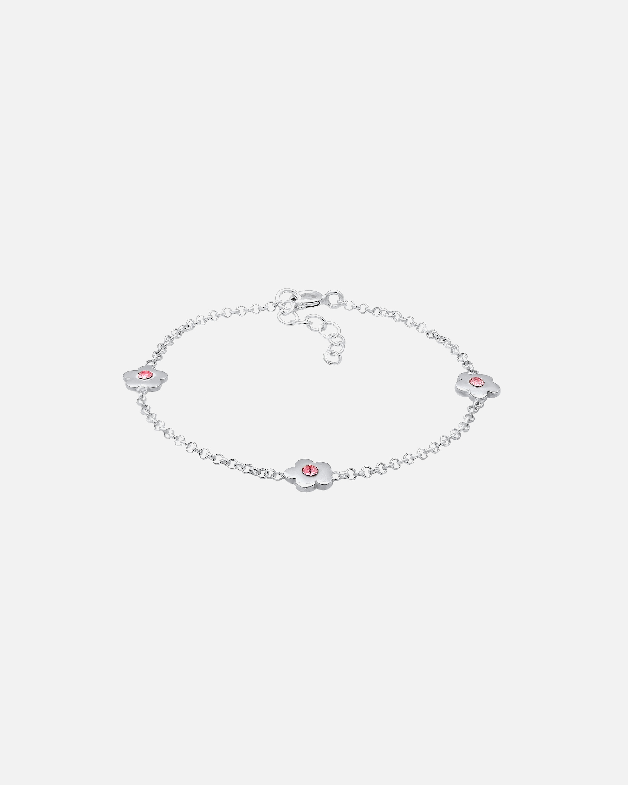 Armband für Weiblich Elli Kinder Blumen Rosa 925 Sterling Silber, mit Kristallen von Swarovski® 1 Stück