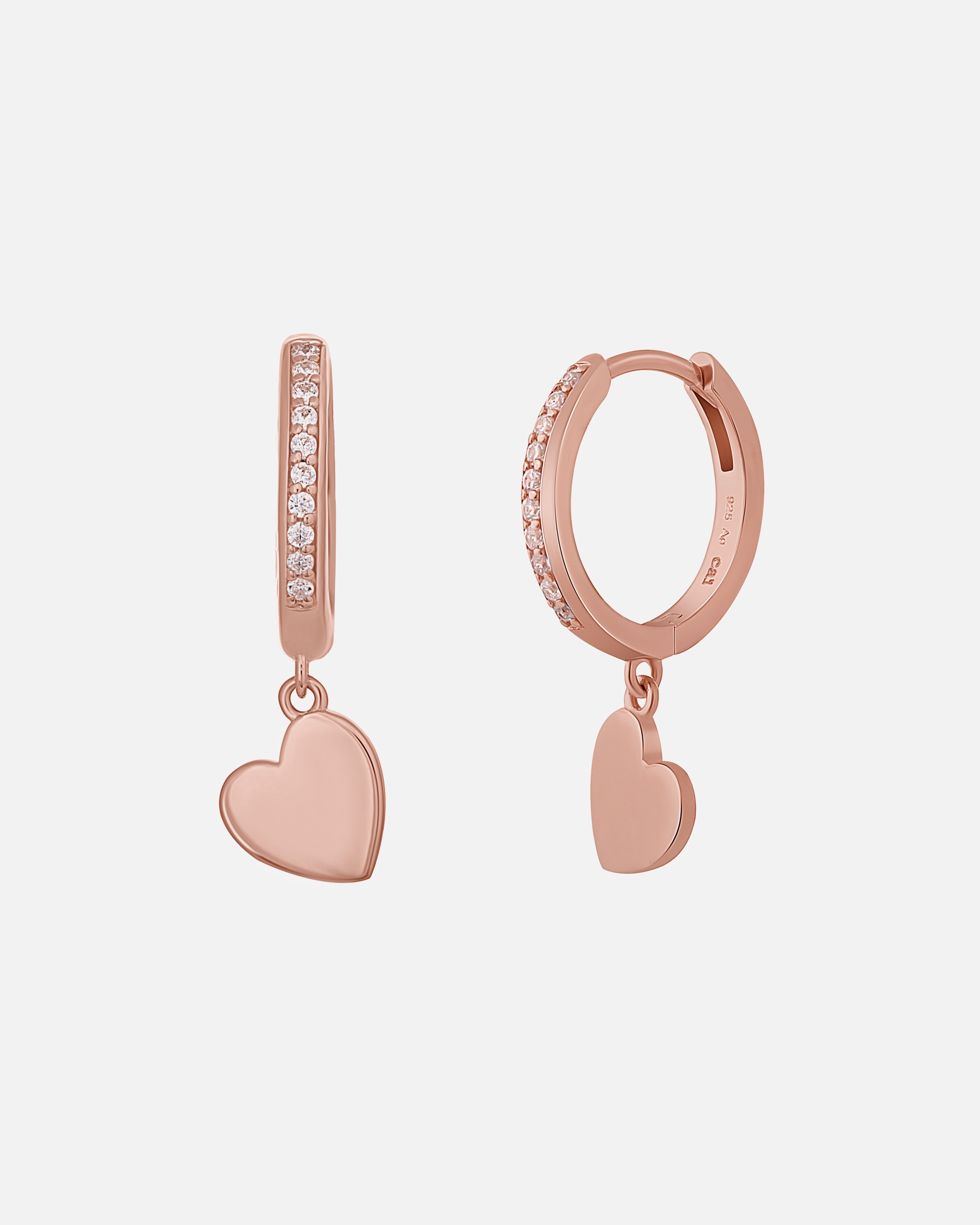 Creolen für Weiblich caï Creole 925/- Sterling Silber Zirkonia Rosé vergoldet