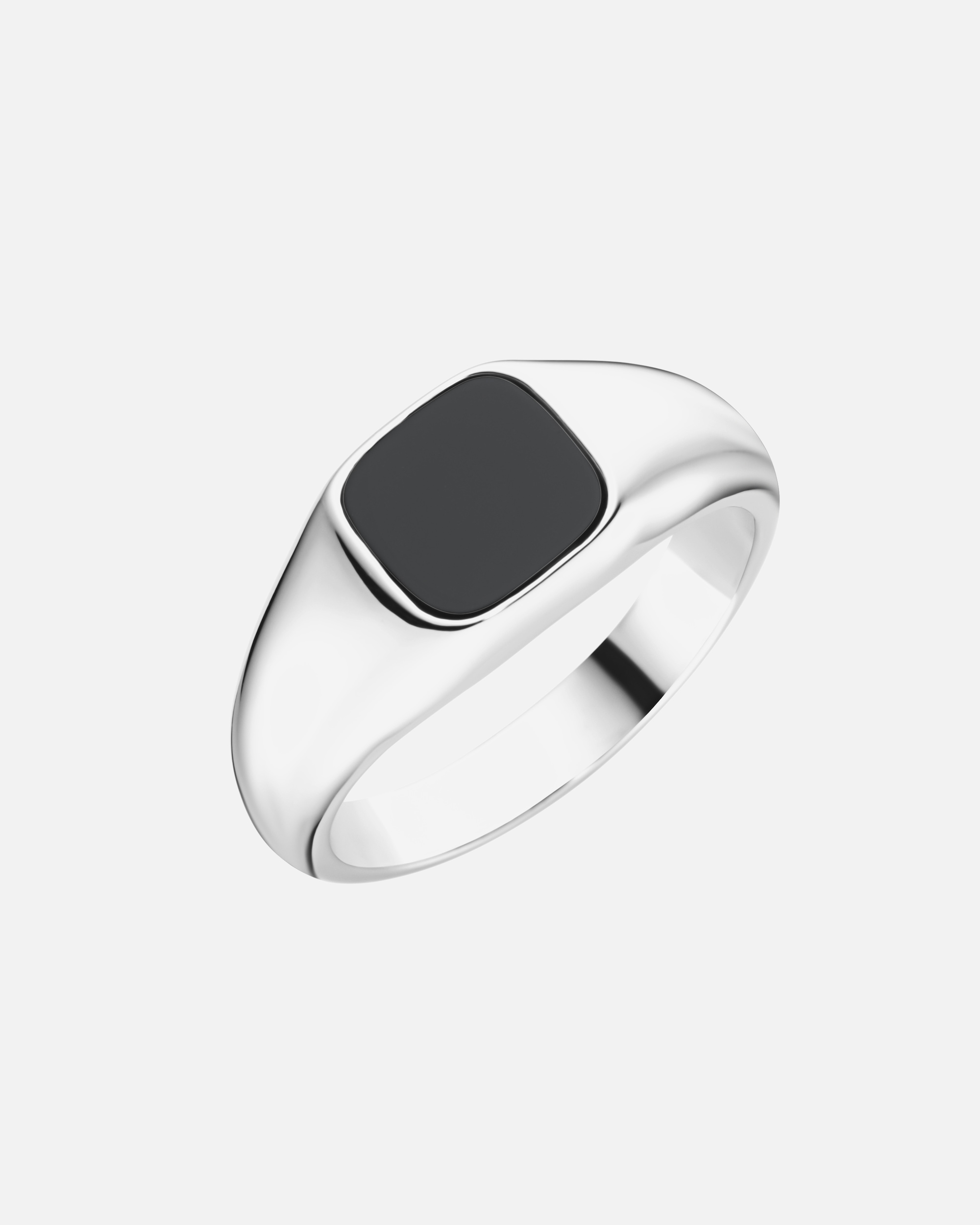 Ring für Männlich Giorgio Martello Milano Ring Siegelring mit schwarzem Achat, Silber 925 62