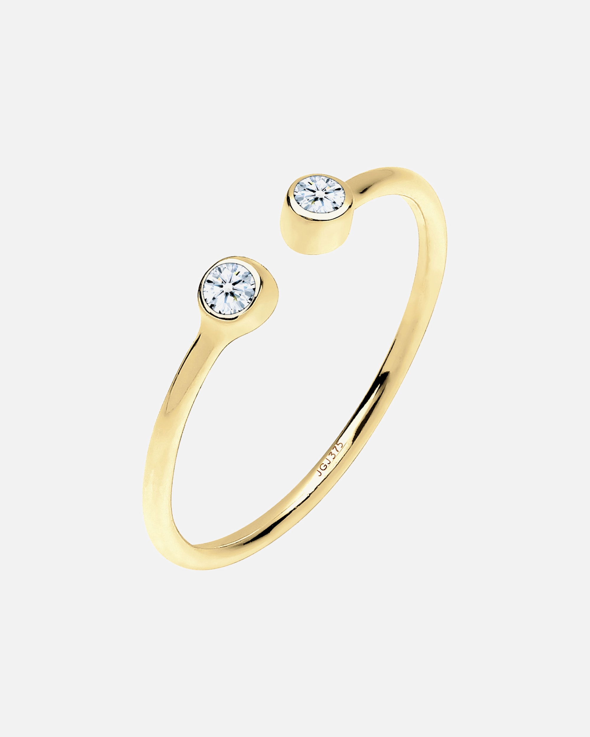 Ring für Weiblich Elli DIAMONDS Offen Statement Diamant 0.06 ct. 375 Gelbgold 56