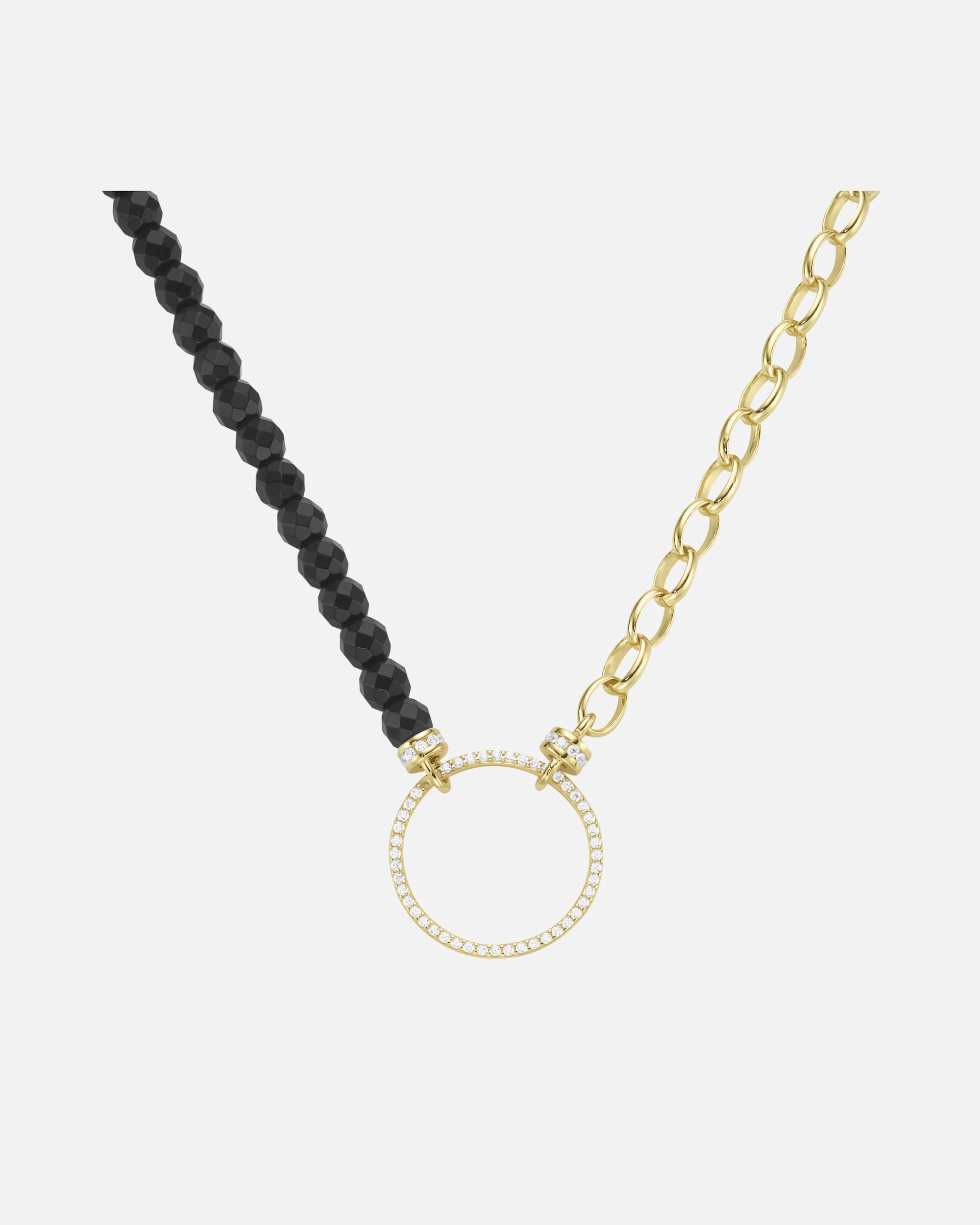 Halskette für Weiblich Collier mit Ziersteinen, Silber 925 Gold