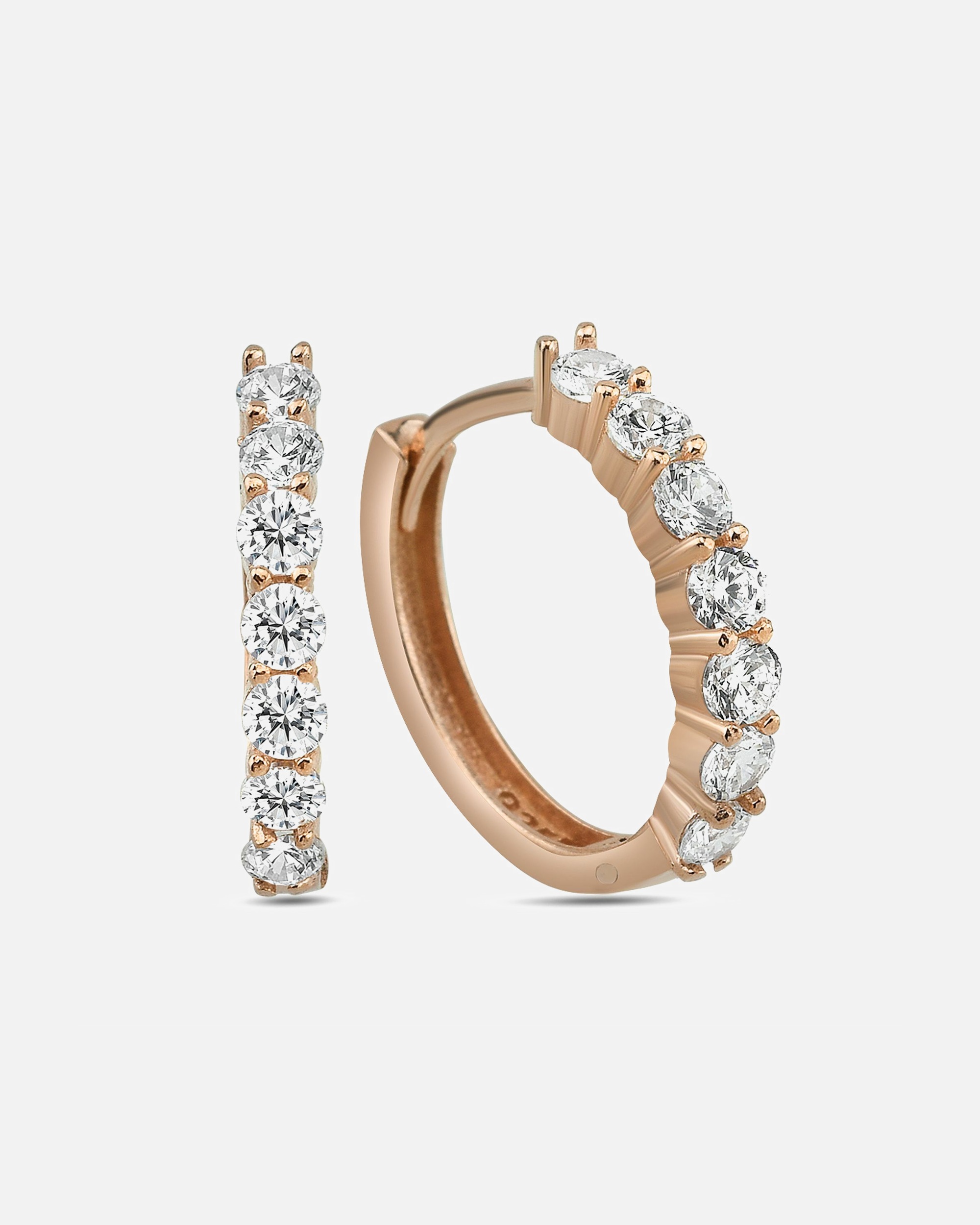 Creolen für Weiblich dKeniz Ohrringe 925/- Sterling Silber Zirkonia weiß rot