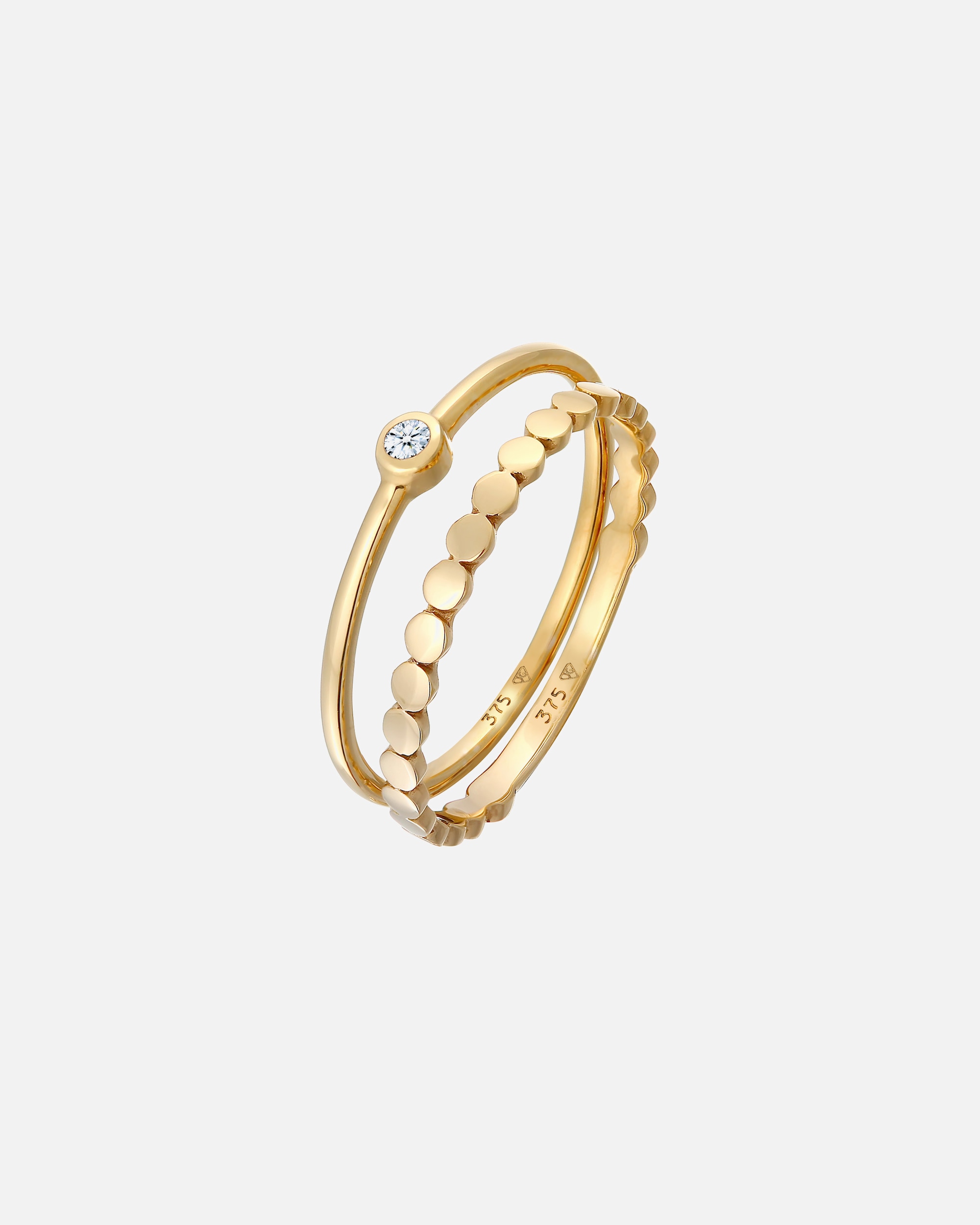 Ring für Weiblich Elli DIAMONDS Eternity Solitär Diamant (0.03 ct) Set 375 Gelbgold 58