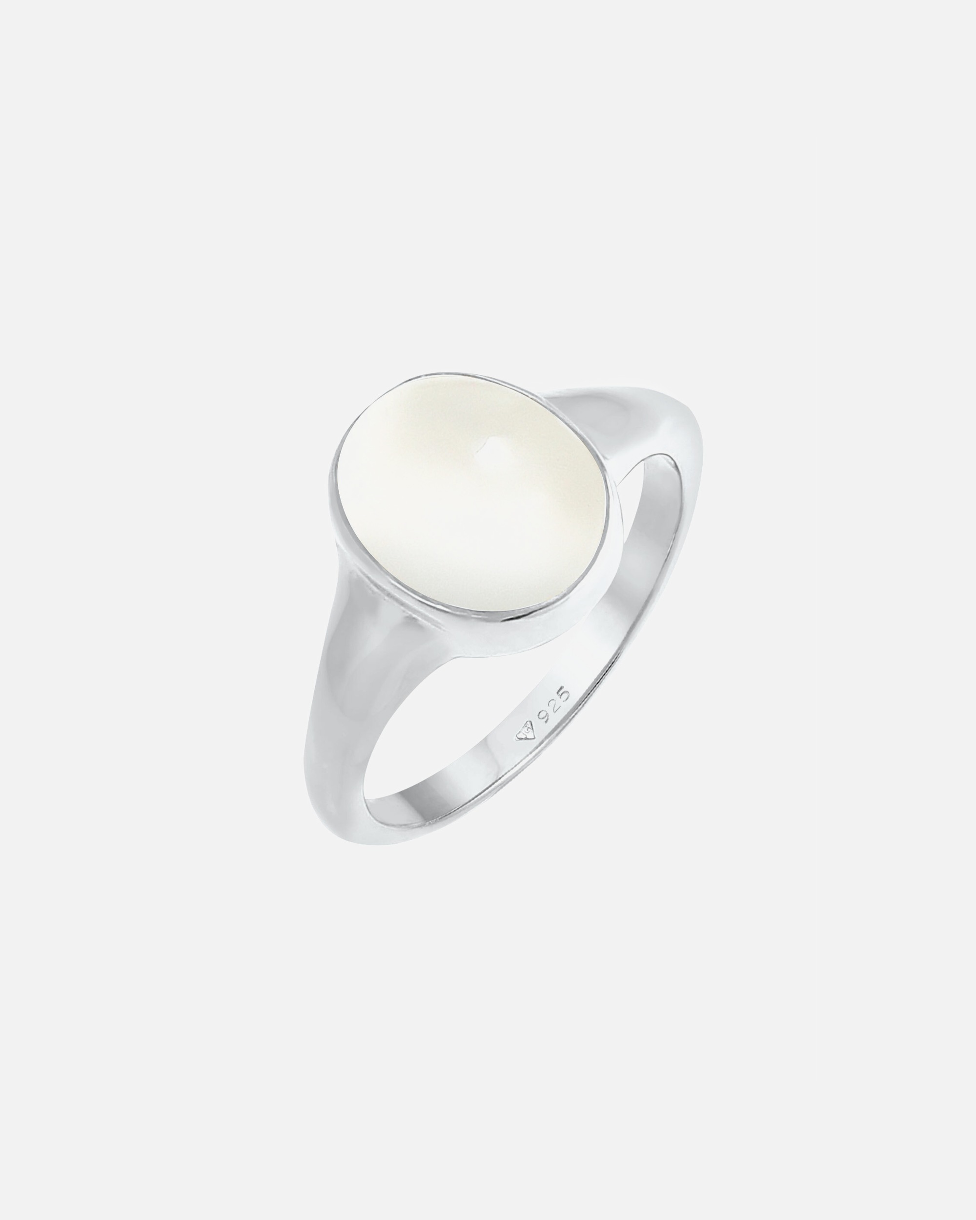 Ring für Weiblich Elli Siegelring Mondstein Oval 925 Silber 52