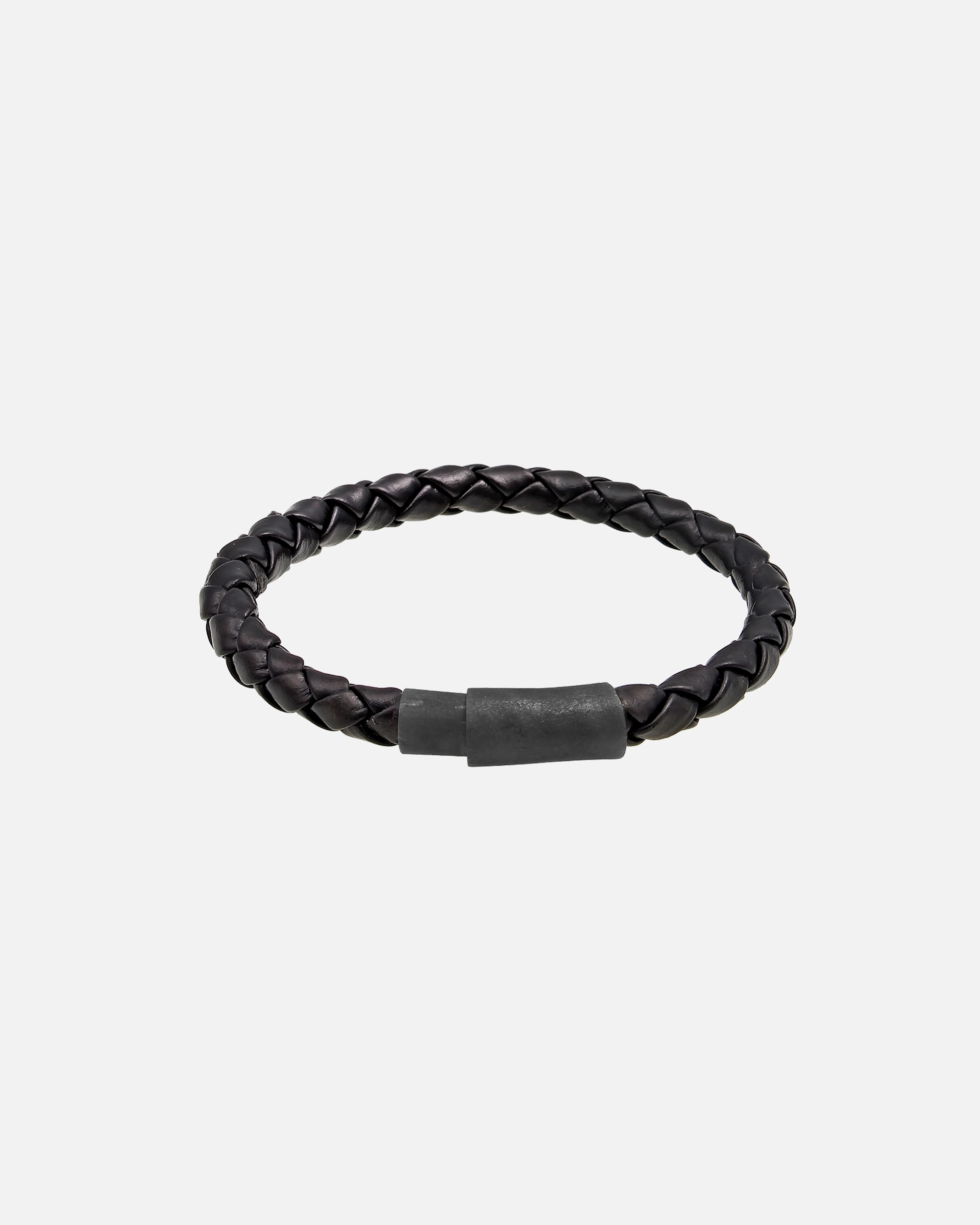 Armband für Männlich KUZZOI Herren Echtleder Geflochten Magnet Basic 925 Silber 1 Stück