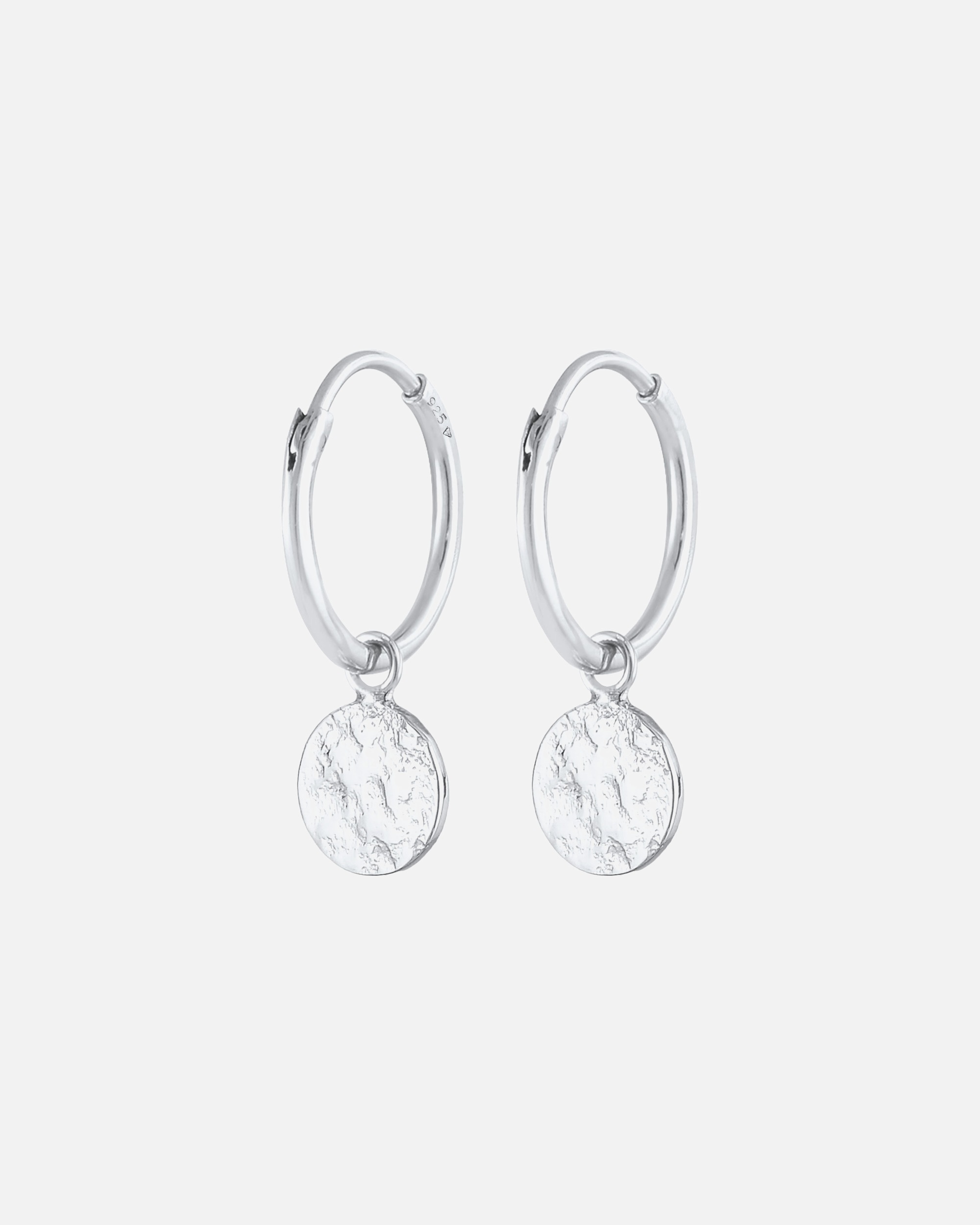 Creolen für Weiblich Elli Creolen Plättchen Coin Organic Look 925 Silber 1 Stück