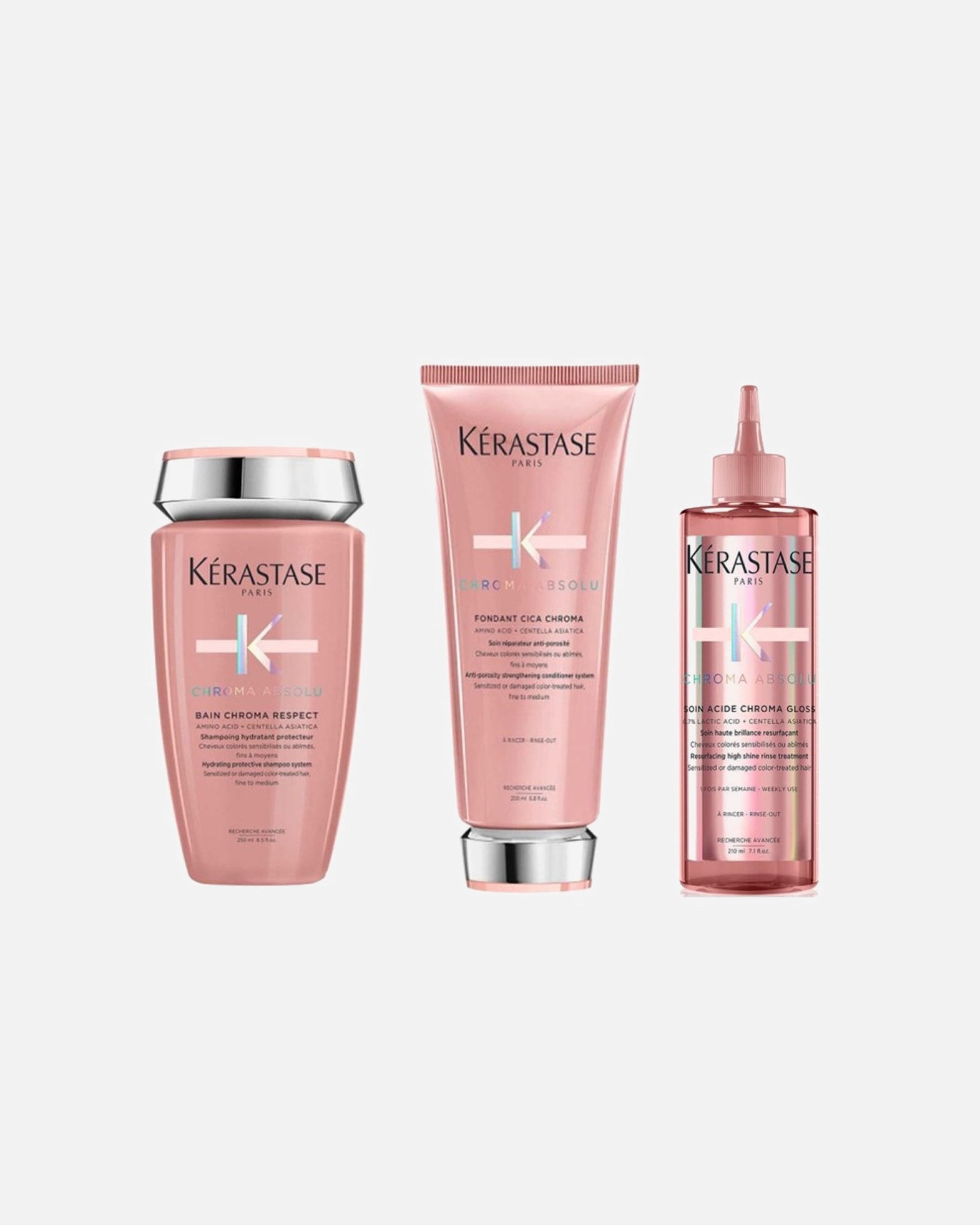 Haarpflegeset für Weiblich Kérastase Chroma Absolu Respect 3er Set (Bain / Fondant / Soin Acide) 1 Stück