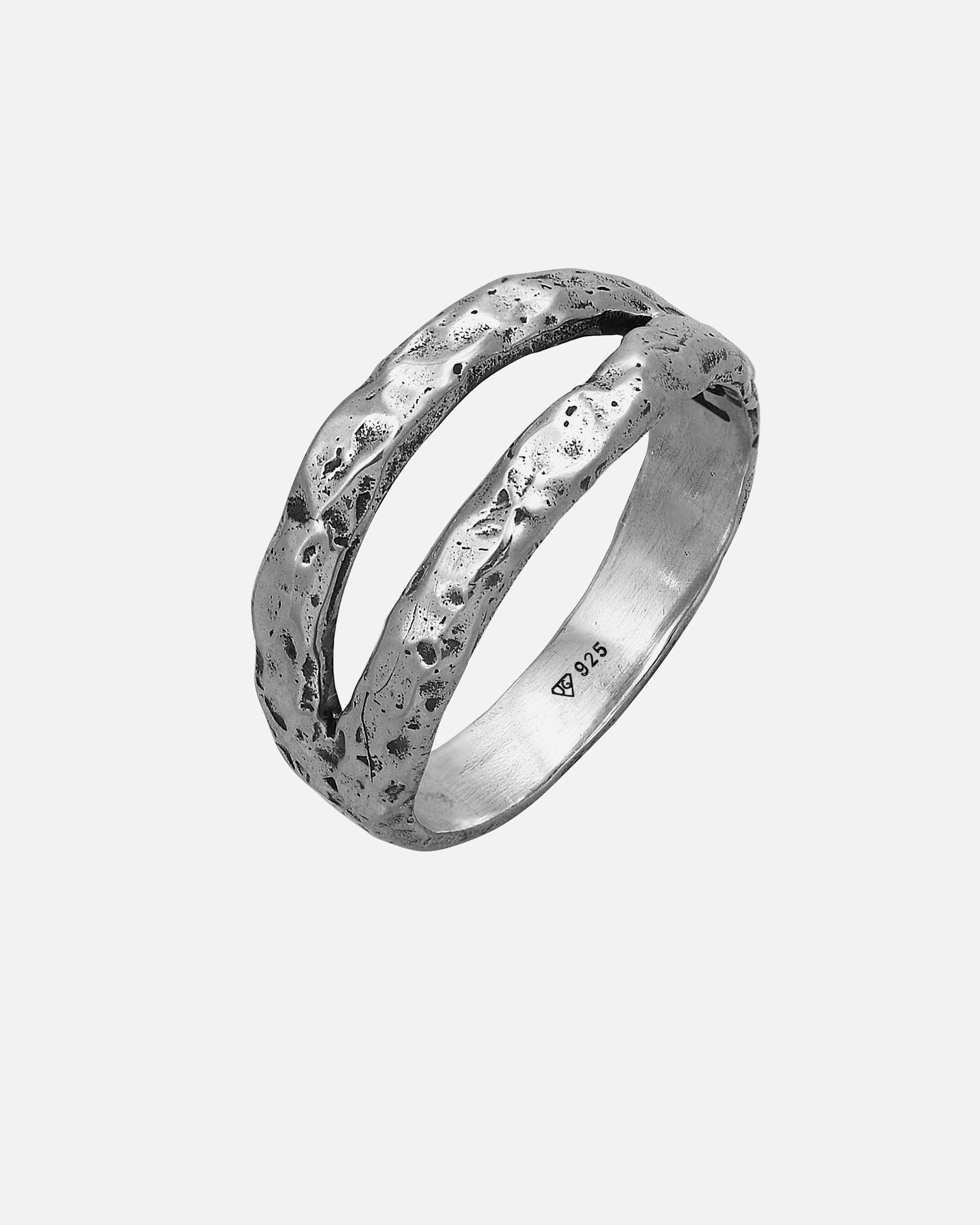 Ring für Männlich Haze & Glory Default Brand Line Bandring - Twin Oxid Finish 925 Silber 60