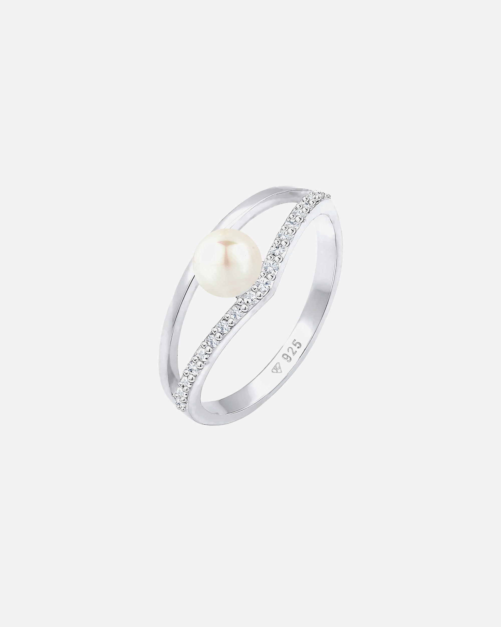 Ring für Weiblich Elli Süßwasserzuchtperle Kristalle 925 Sterling Silber 52