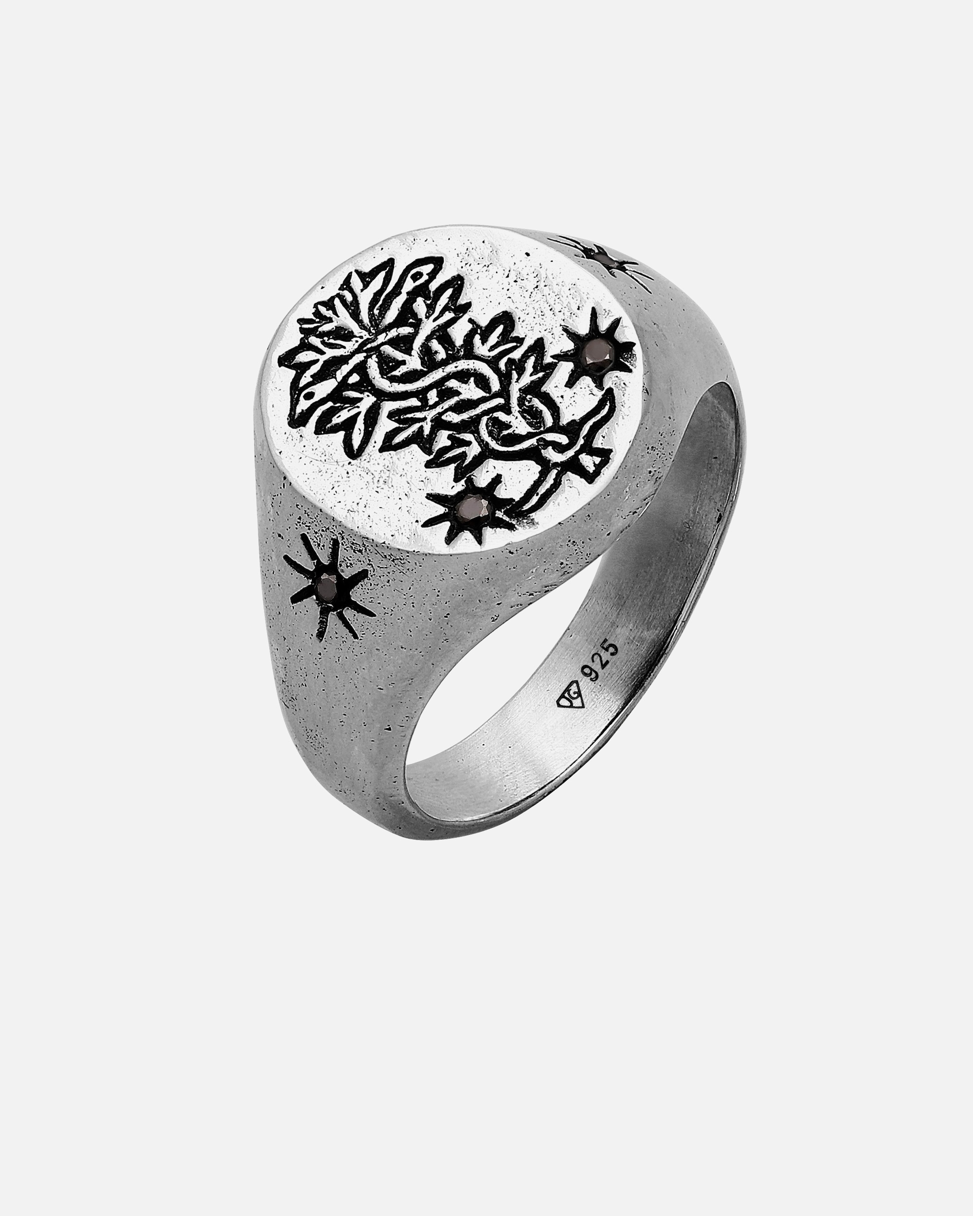 Ring für Männlich Haze & Glory Default Brand Line Siegelring - Antidote mit Onyx 925 Silber 58