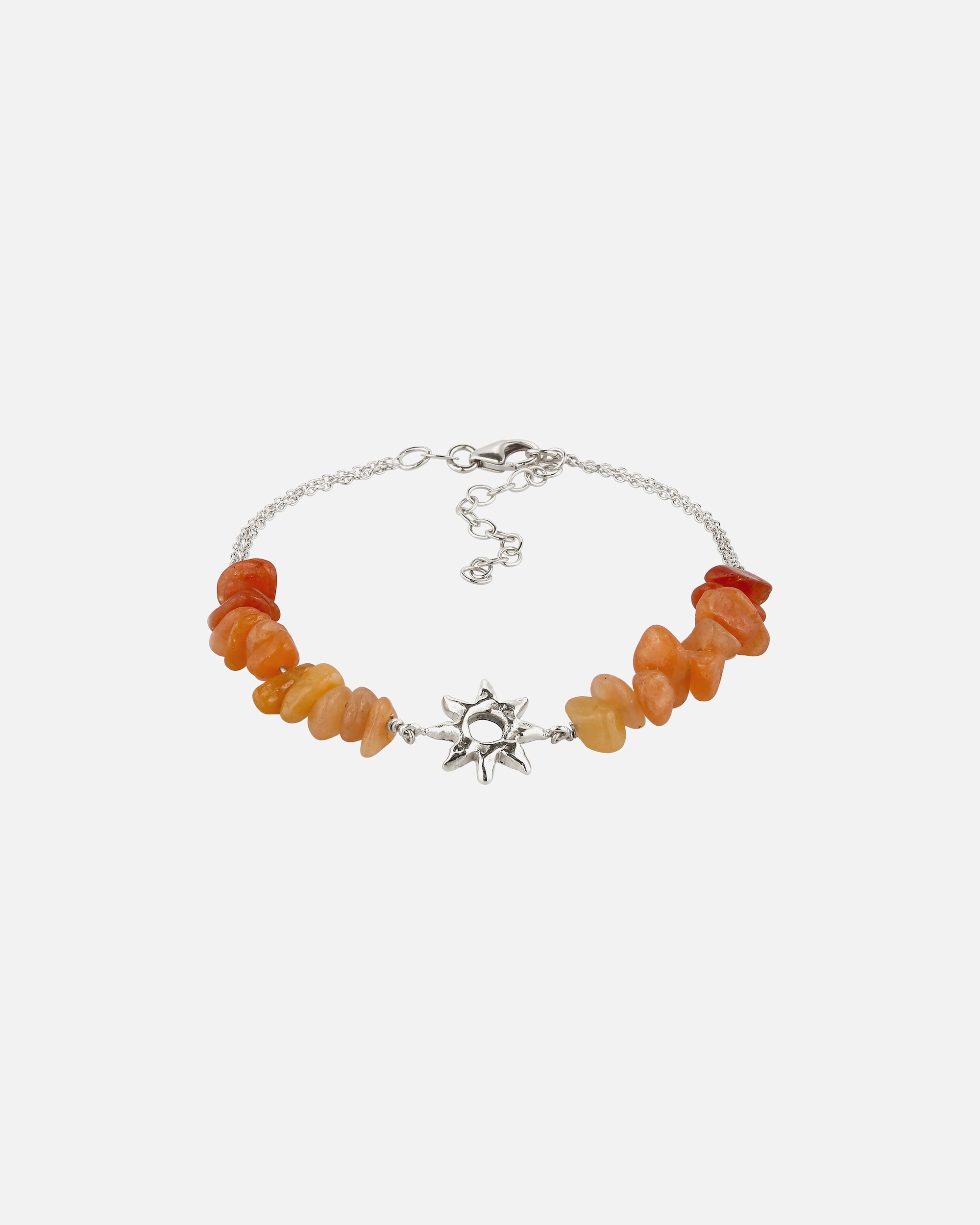 Armband für Weiblich Elli Sonne Aventurin Braun 925 Sterling Silber silberfarben
