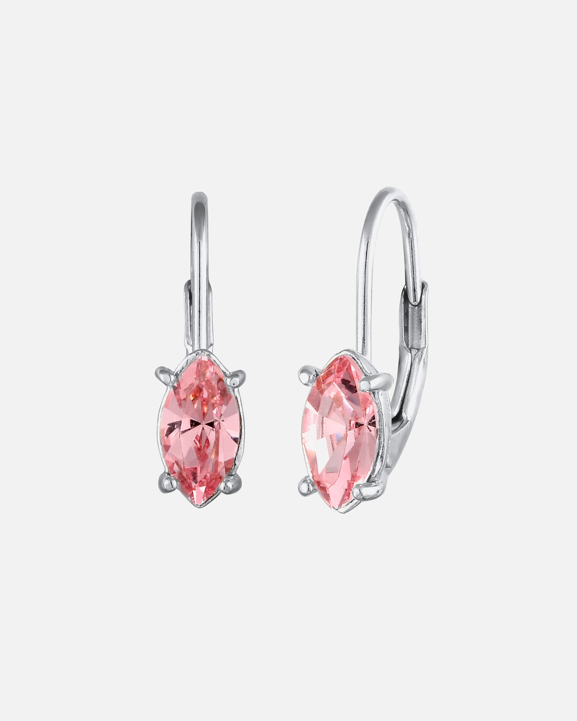 Ohrringe für Weiblich Elli Ohrhänger Kurz Rose 925 Sterling Silber, mit Kristallen von Swarovski® Silber