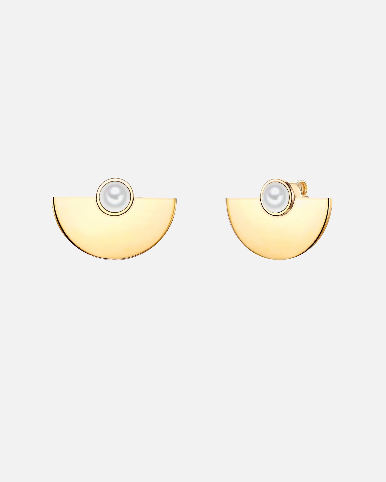 Ohrringe für Weiblich Lulu & Jane Ohrstecker Edelstahl Muschelkernperle in Gelbgold 1 Stück