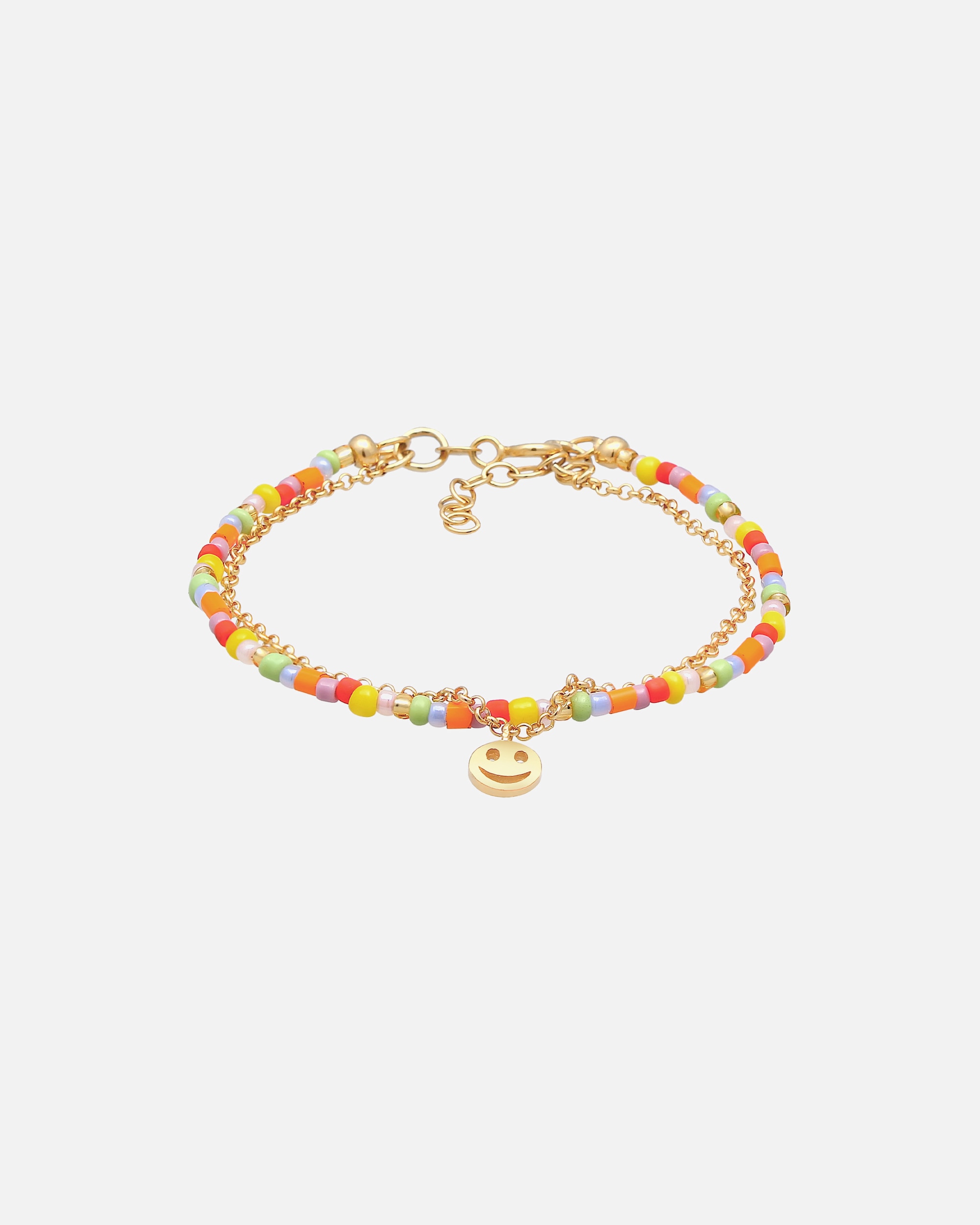 Armband für Weiblich Elli Kids Layer mit Smiling Face Beads Bunt 925 Silber vergoldet 1 Stück