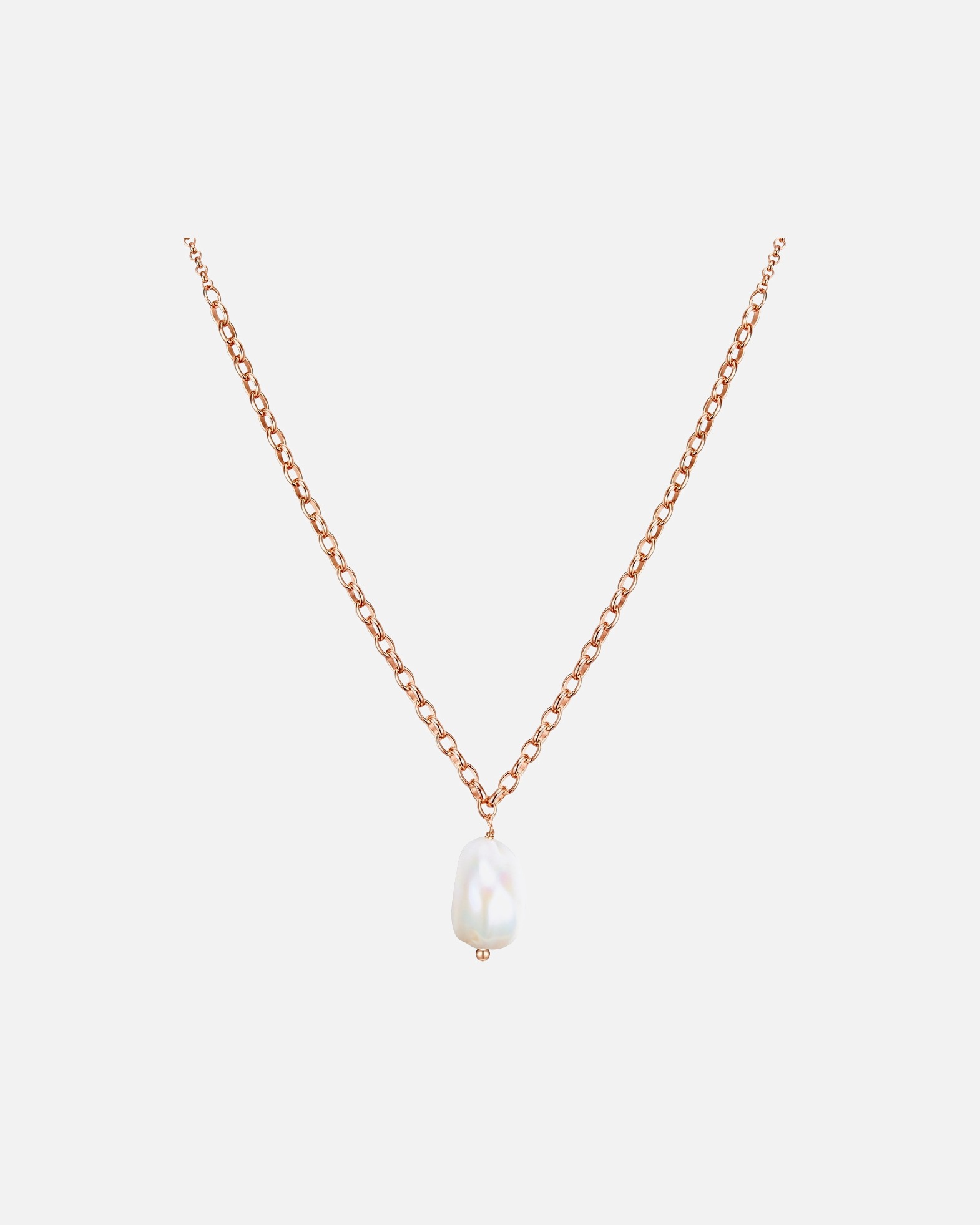 Halskette für Weiblich Glanzstücke München Halskette Sterling Silber Süßwasser-Zuchtperle in Roségold 1 Stück