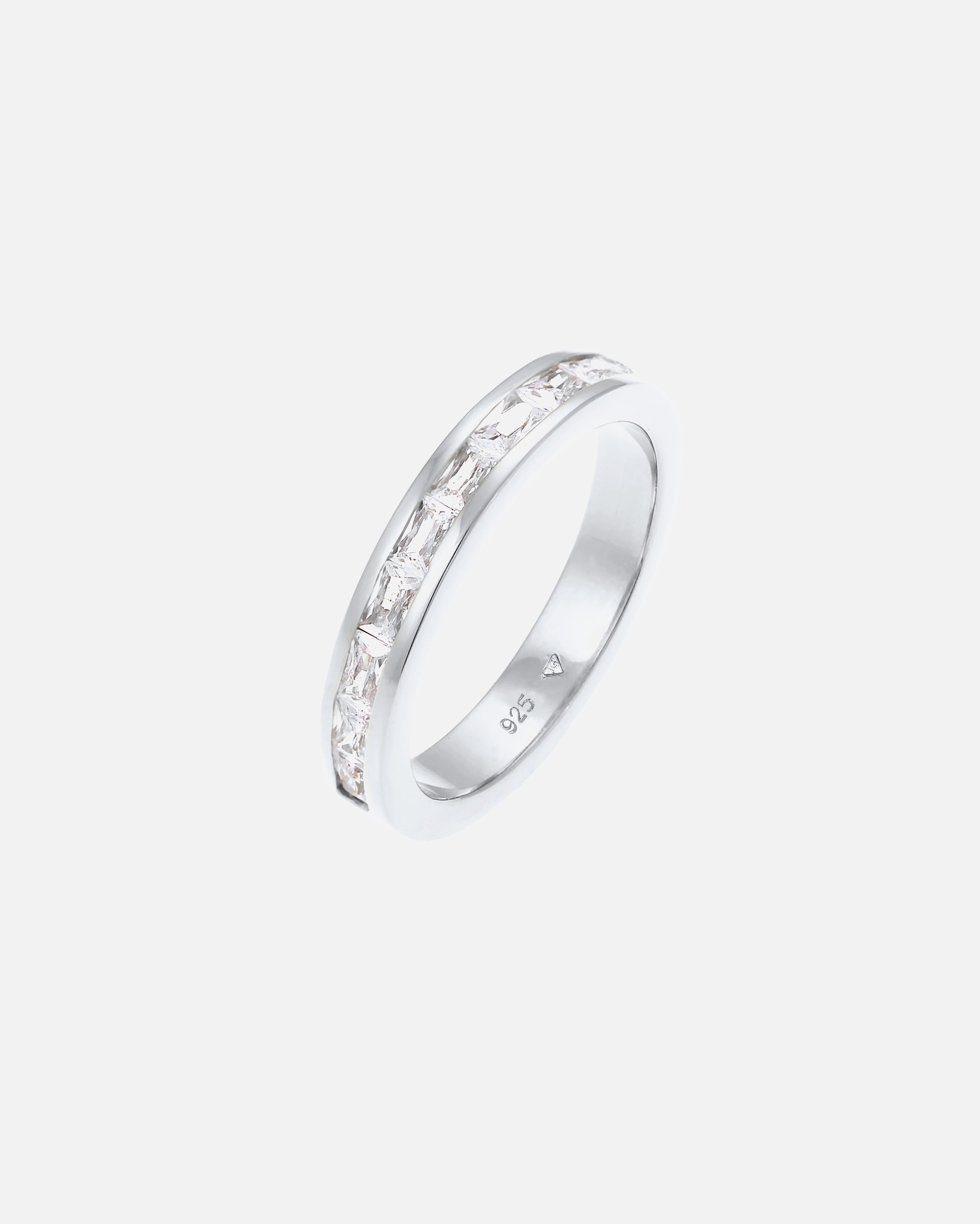 Ring für Weiblich Elli Bandring Baguette Zirkonia Kristalle 925 Silber 56