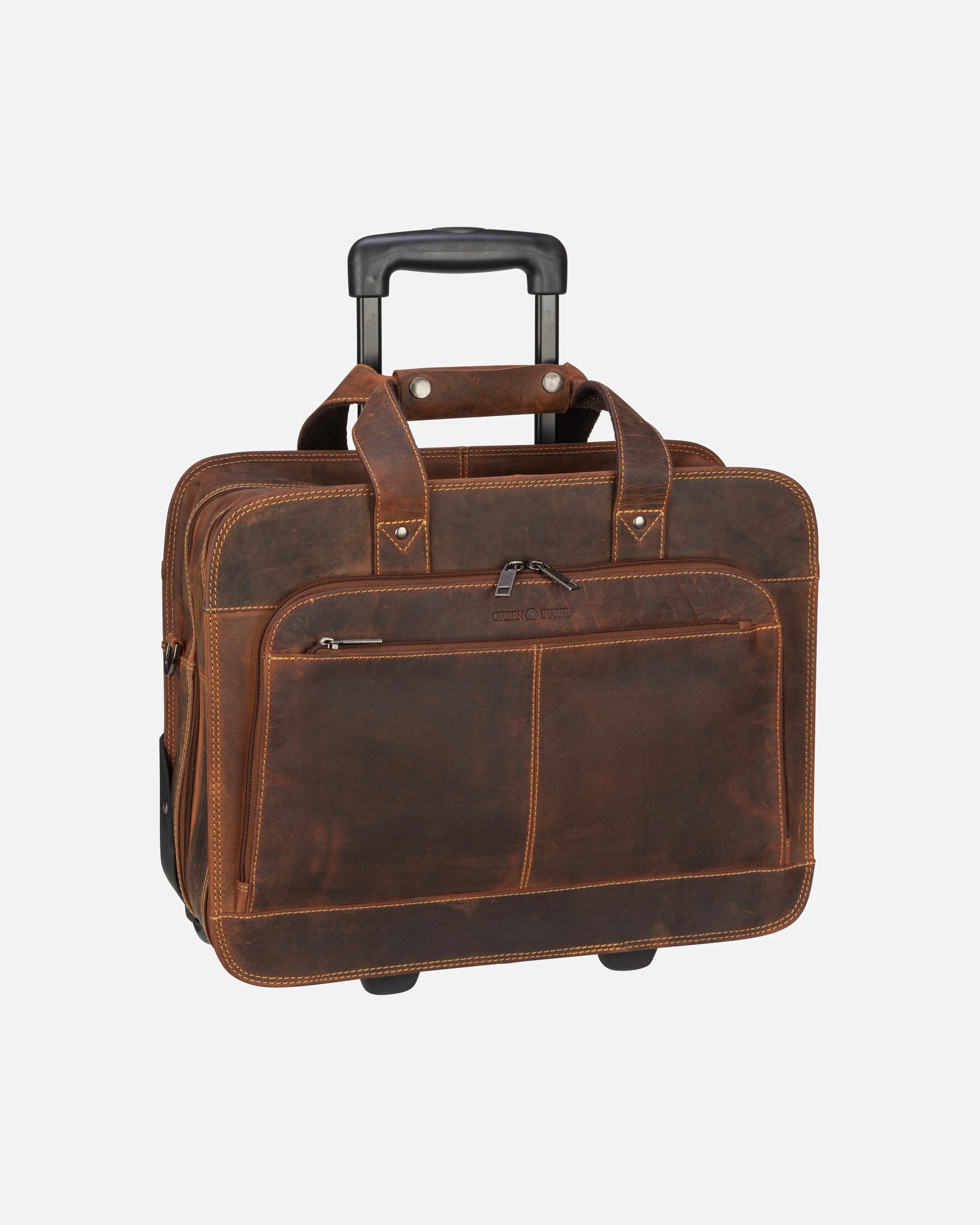 Handgepäckkoffer für Männlich Greenburry Pilotenkoffer Vintage Sattelbraun
