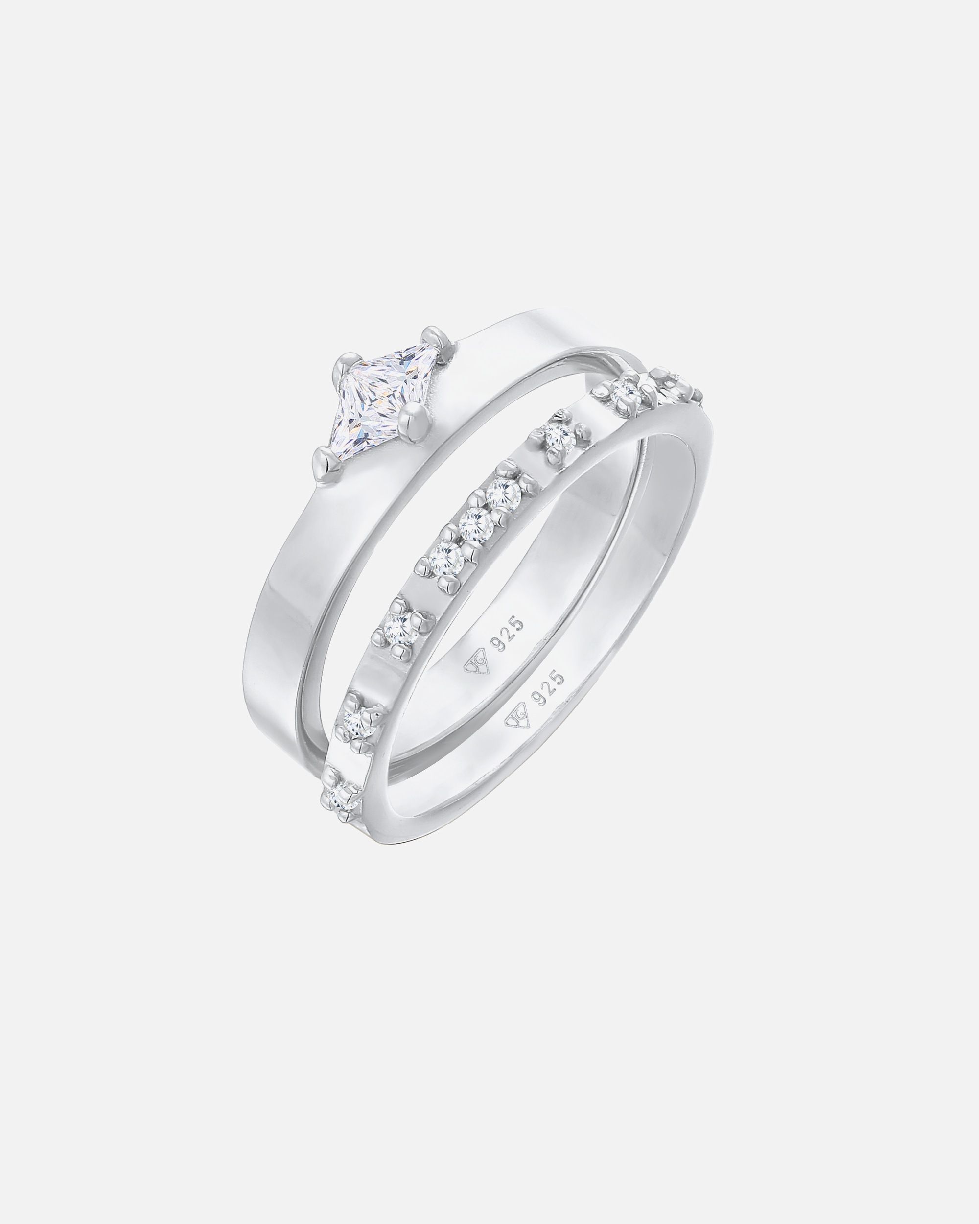 Ring für Weiblich Elli Solitär Eternity Zirkonia Verlobung Set 925 Silber 52