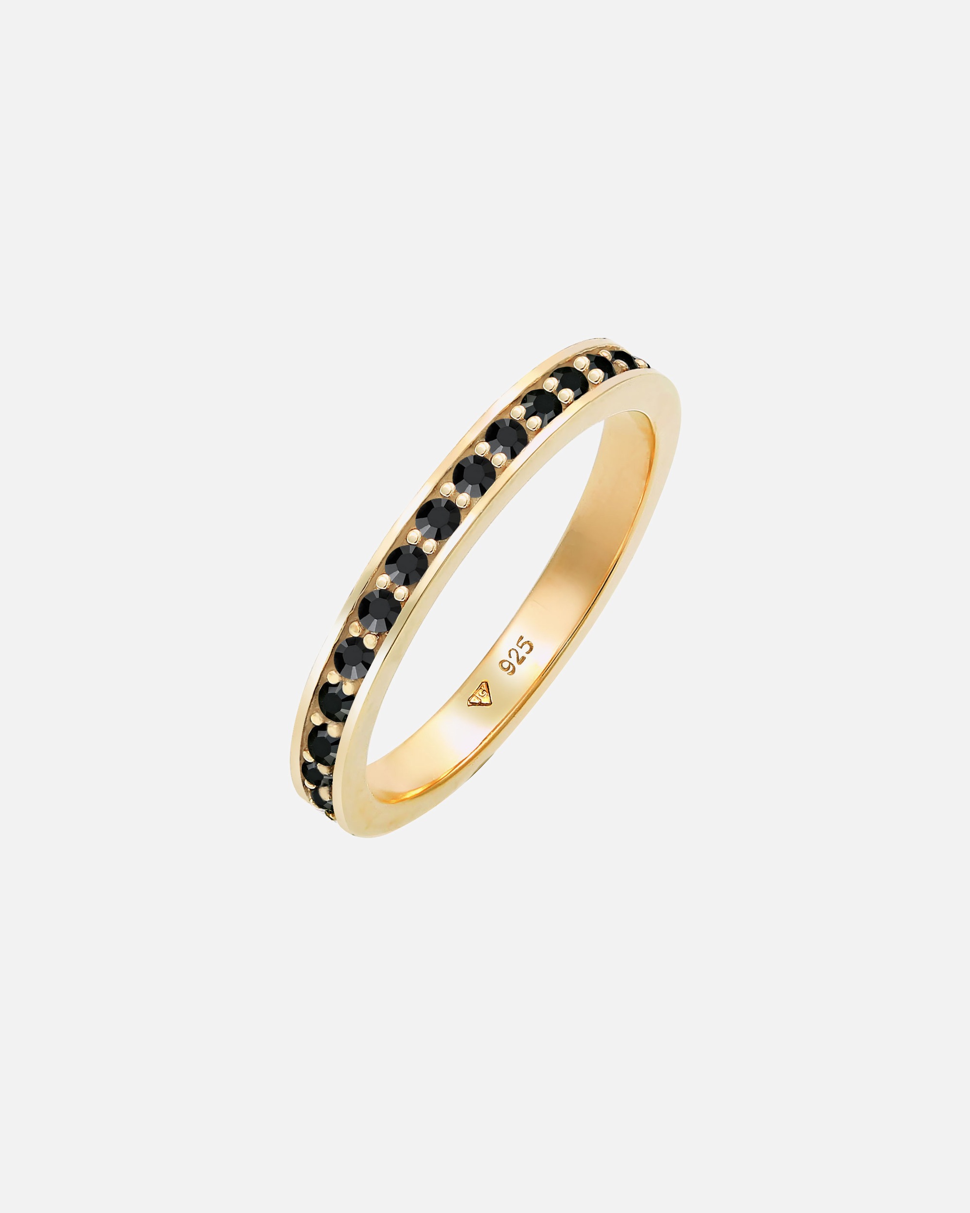 Ring für Weiblich Elli Bandring Memoire Glas Kristalle 925 Silber vergoldet 56