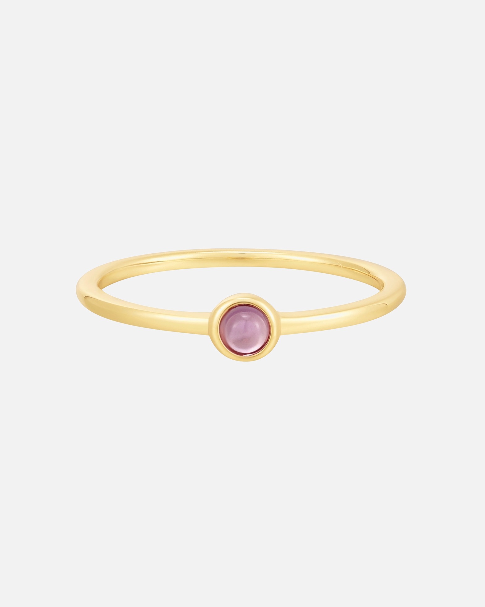 Ring für Weiblich Glanzstücke München Ring aus Sterling Silber in Gelbgold mit Amethyst 52