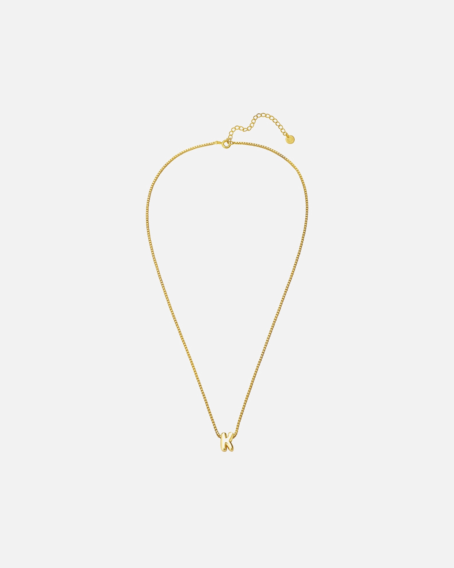 Halskette für Weiblich Glanzstücke München Halskette Buchstabe K aus Sterling Silber in gelbgold 40,0 cm Basiskette + 5,0 cm Verlängerung