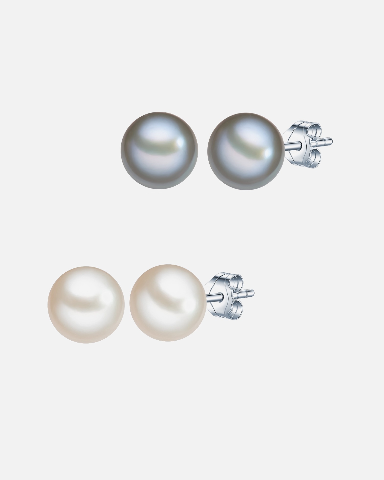 Ohrringe für Weiblich Valero Pearls Perlen-Ohrstecker aus Sterling Silber in silber mit Süßwasser-Zuchtperle 1 Stück