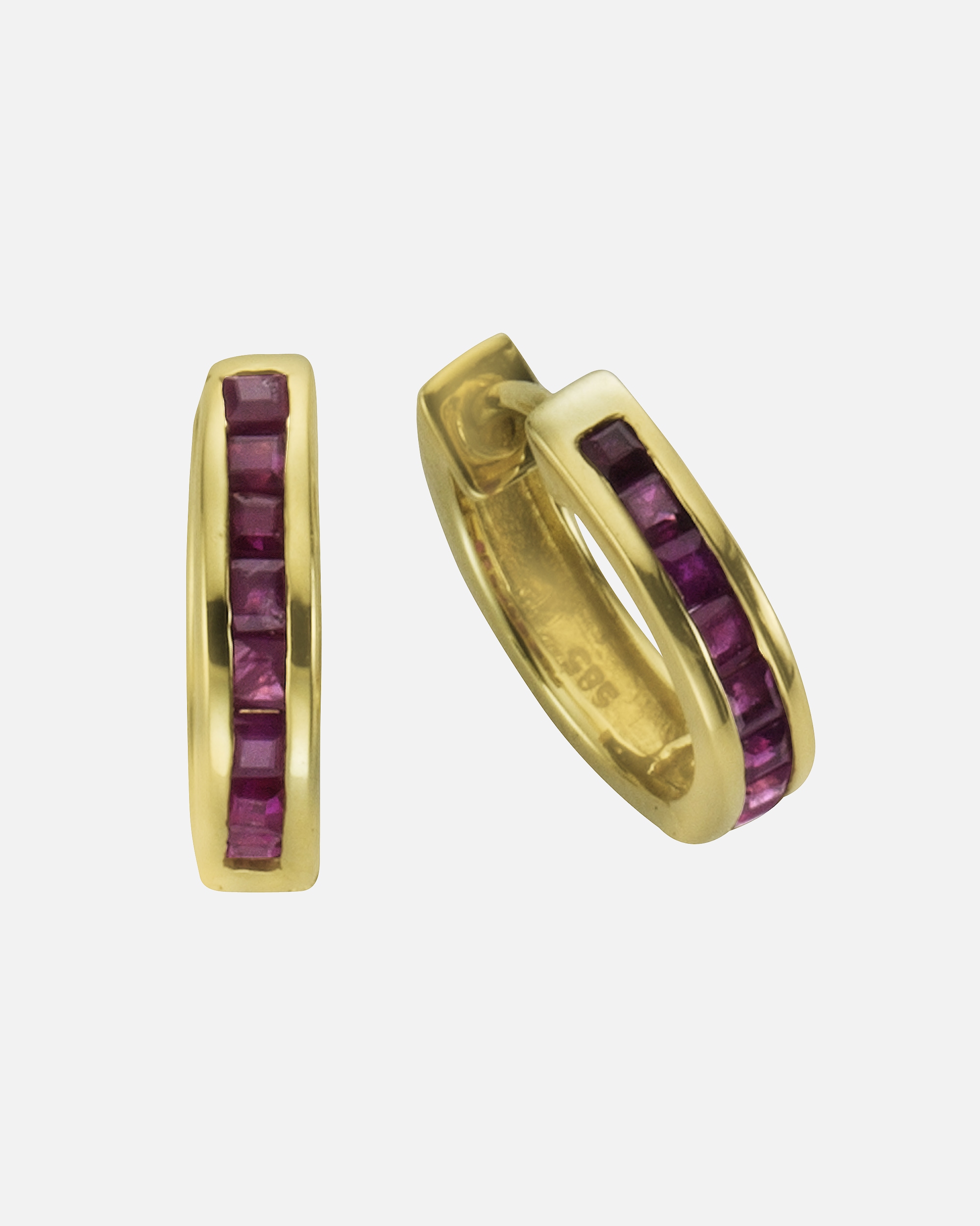 Creolen für Weiblich Fascination by Ellen K. Ohrringe 585/- Gold Rubin rot 0,80ct. gelb vergoldet