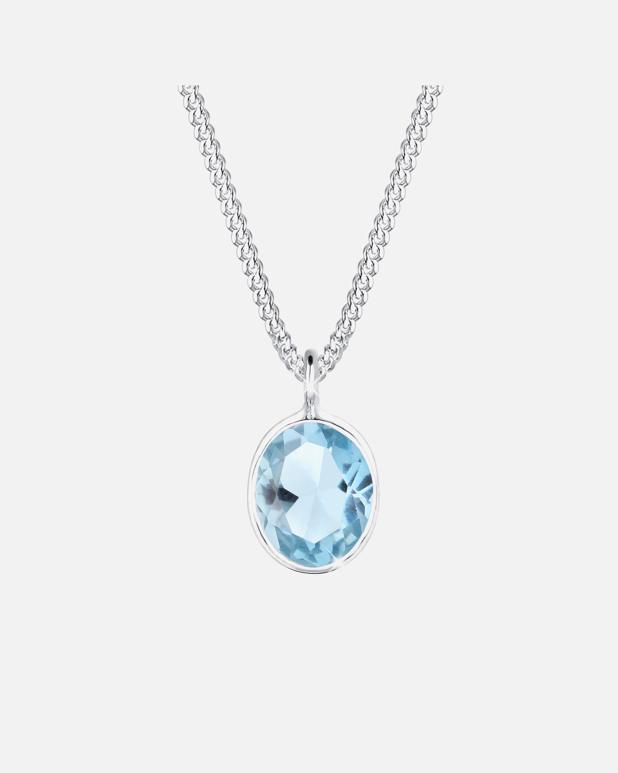 Halskette für Weiblich Elli Geo Oval Topas Edelstein Edel 925 Sterling Silber 1 Stück