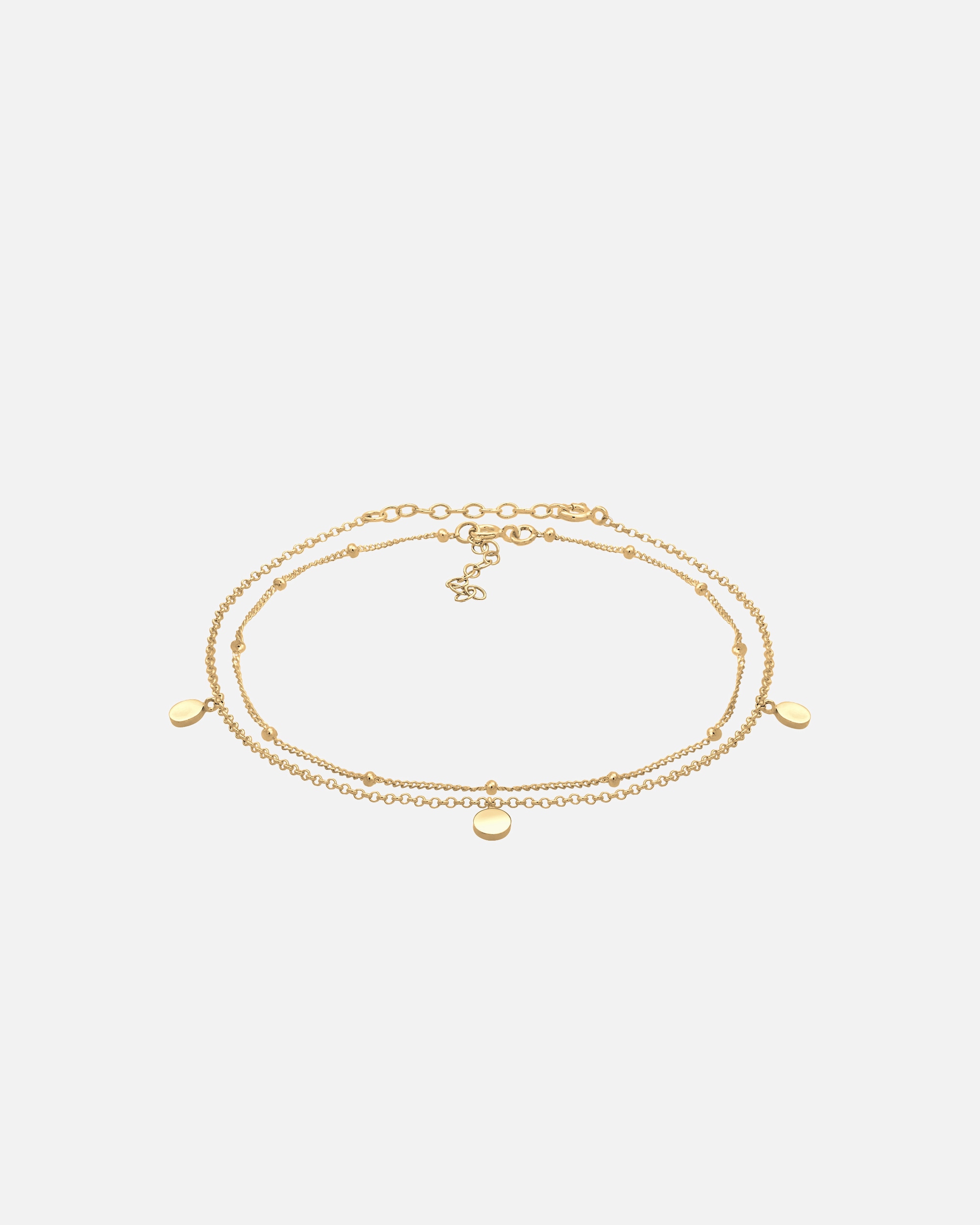 Fußschmuck für Weiblich Elli Duo Set Kugelkette Plättchen Sommer 925 Silber 1 Stück