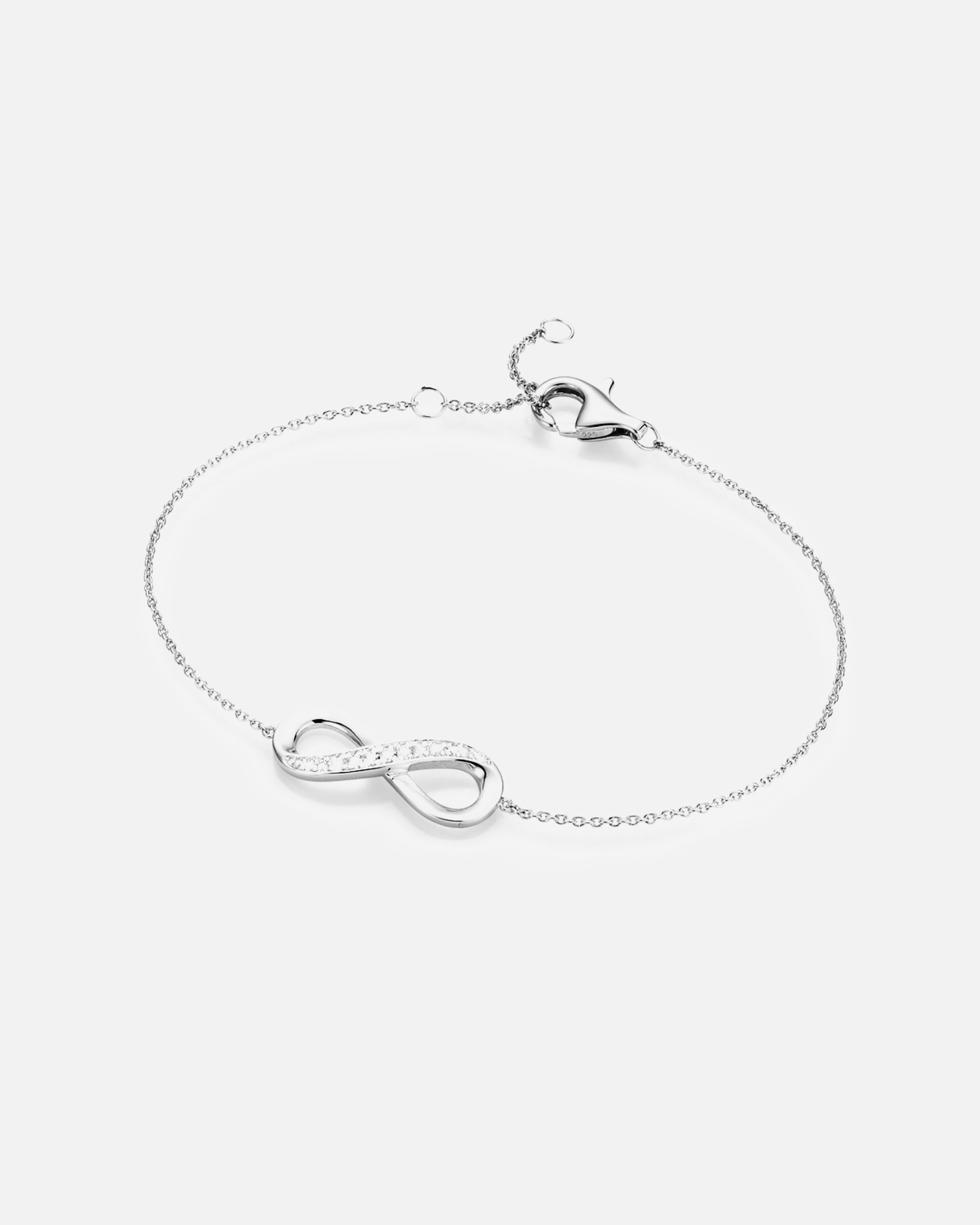 Armband für Weiblich Smart Jewel Armband Infinityzeichen als Mittelteil mit Zirkonia, Silber 925 19 cm