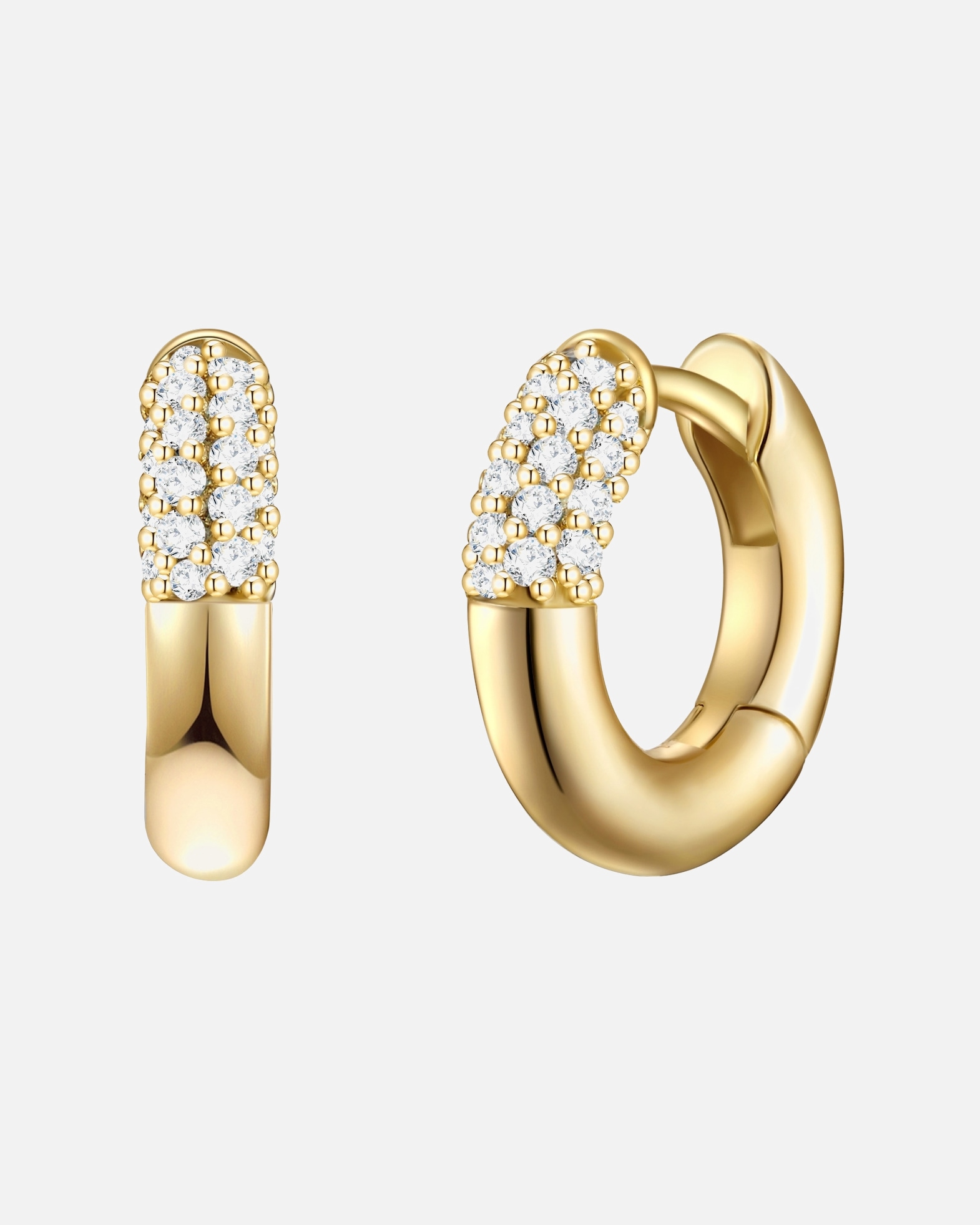 Creolen für Weiblich Glanzstücke München Creolen Sterling Silber Zirkonia in Gelbgold 1 Stück