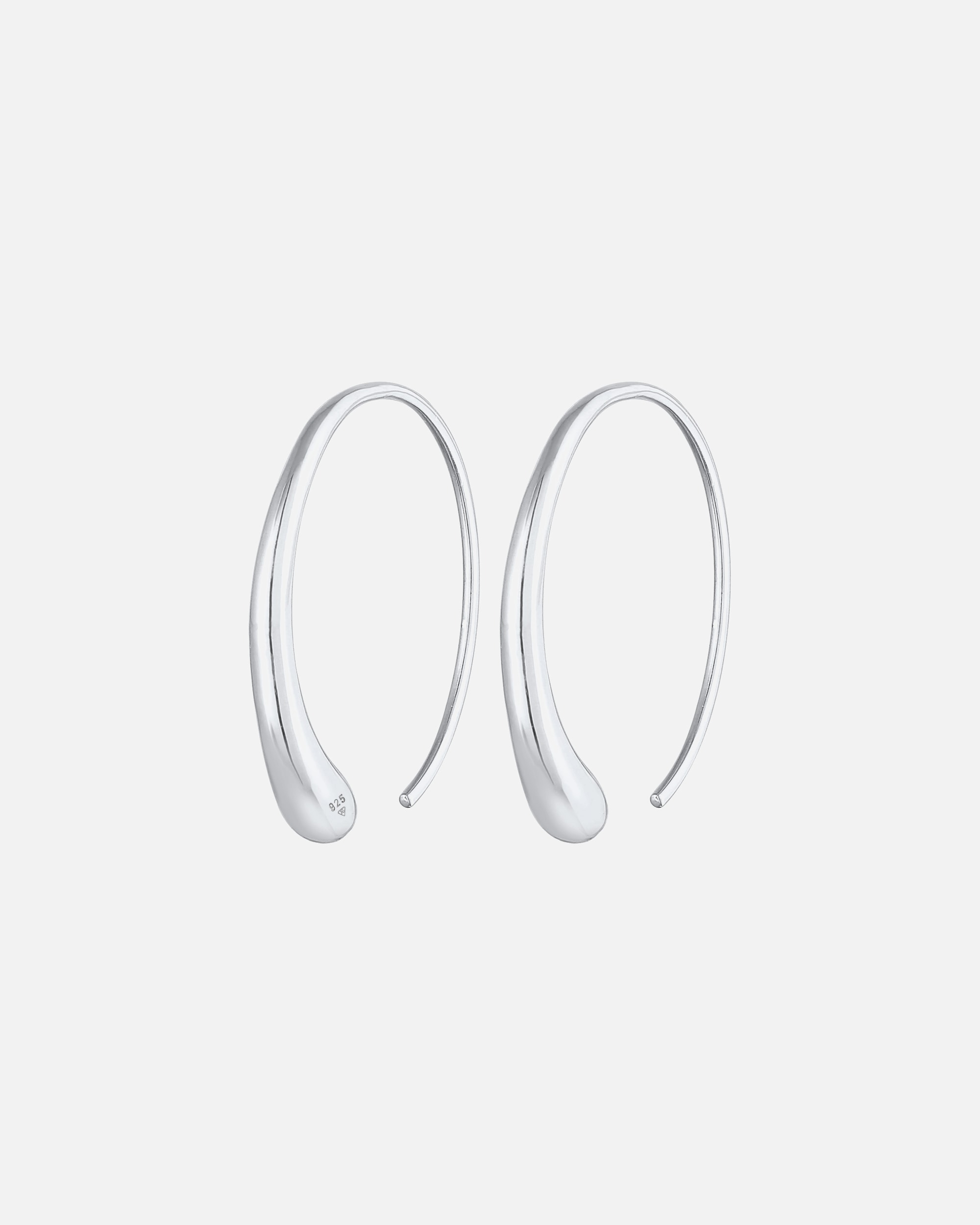 Creolen für Weiblich Elli Creole Tropfen Oval Offen Basic 925 Silber 1 Stück