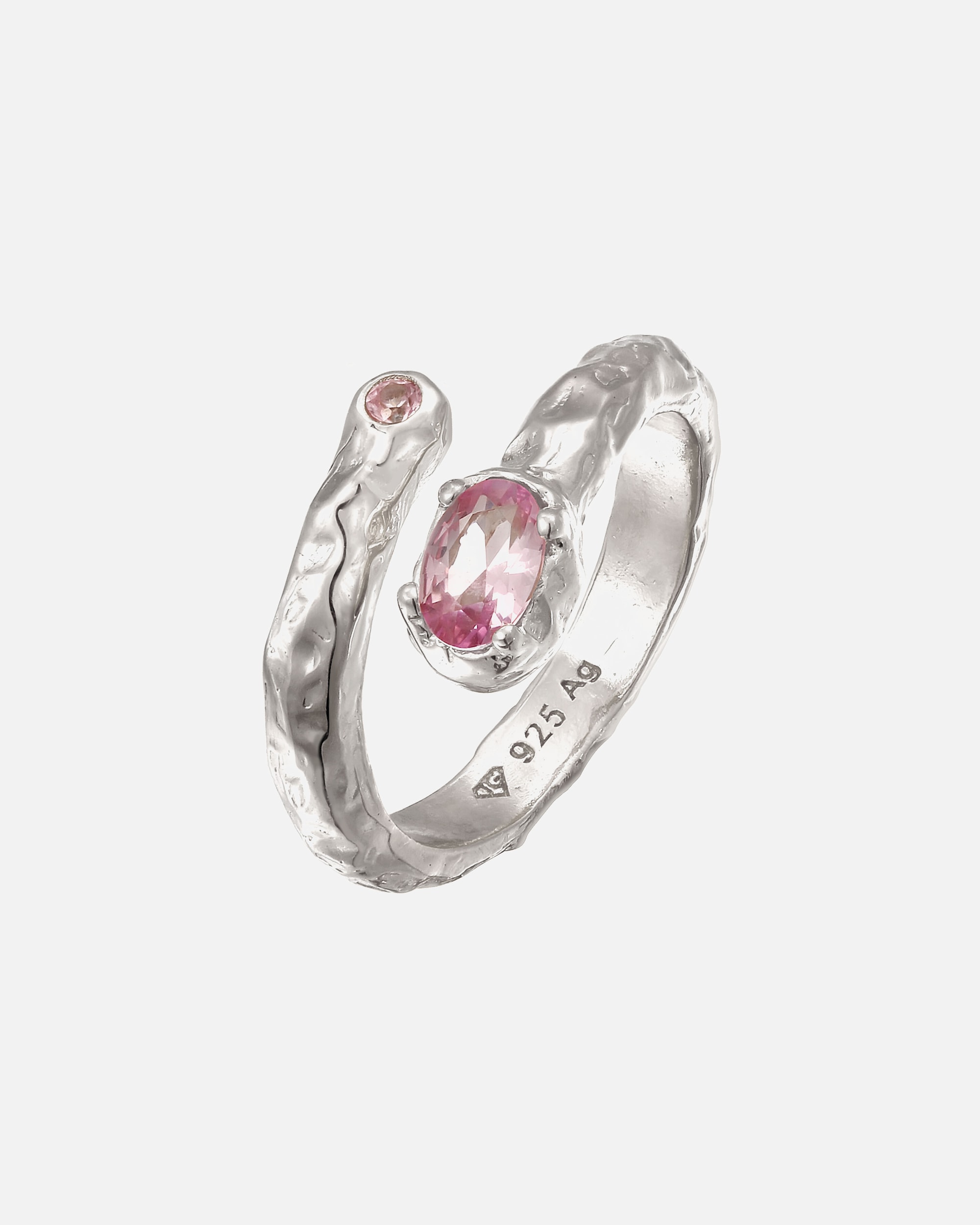 Ring für Weiblich Haze & Glory Default Brand Line Synthetischer Saphir Pink 925 Sterling Silber vergoldet 52