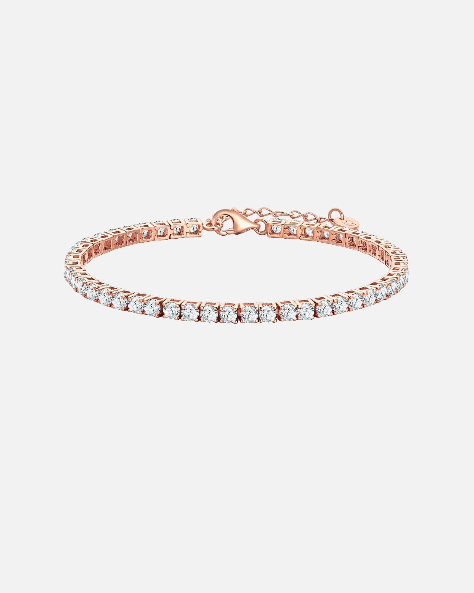 Armband für Weiblich Armband aus Sterling Silber in roségold mit Zirkonia 17,0 cm Basislänge + 3,0 cm Verlängerung