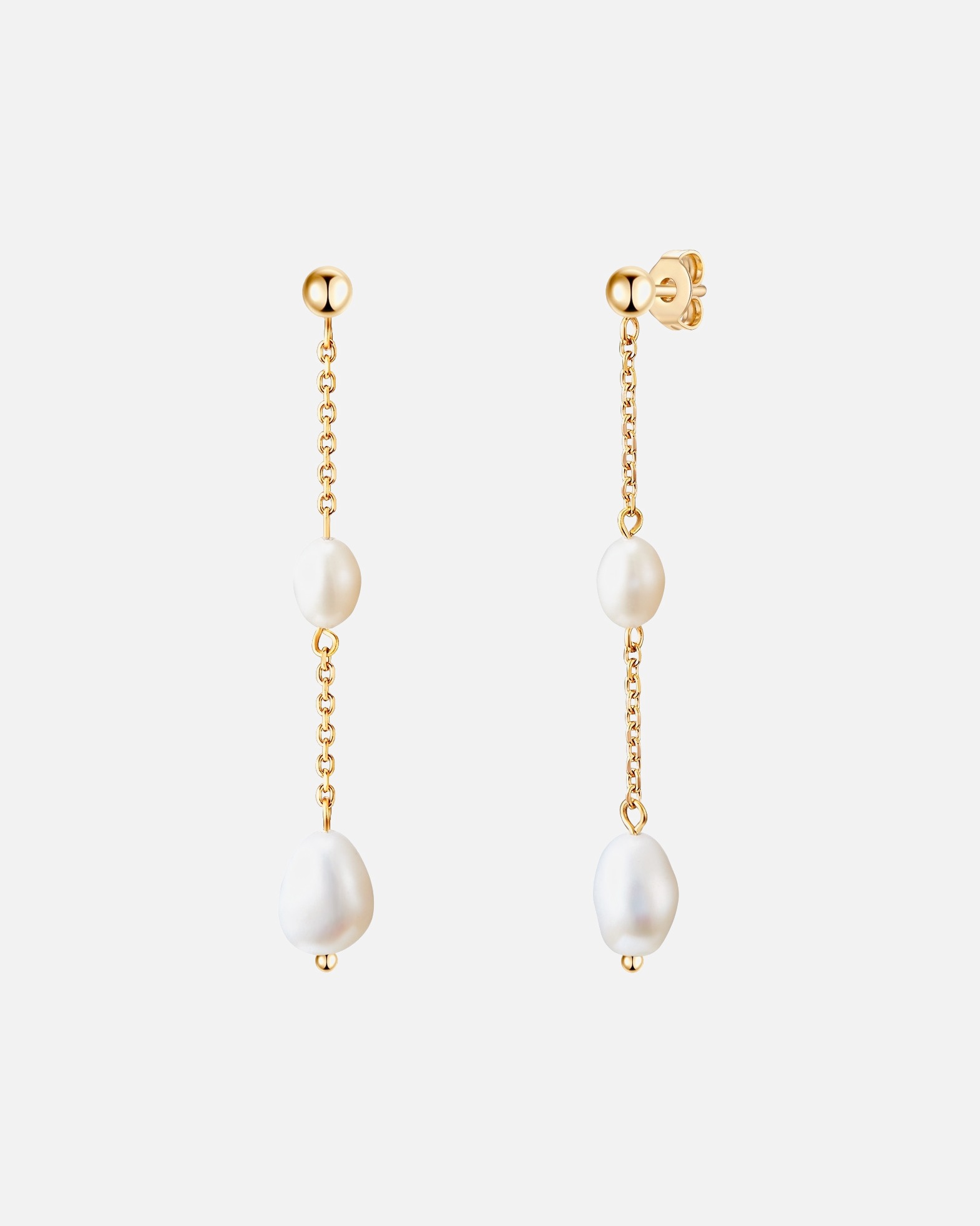 Ohrringe für Weiblich Valero Pearls Ohrhänger aus Edelstahl in gelbgold mit Süßwasser-Zuchtperle 1 Stück